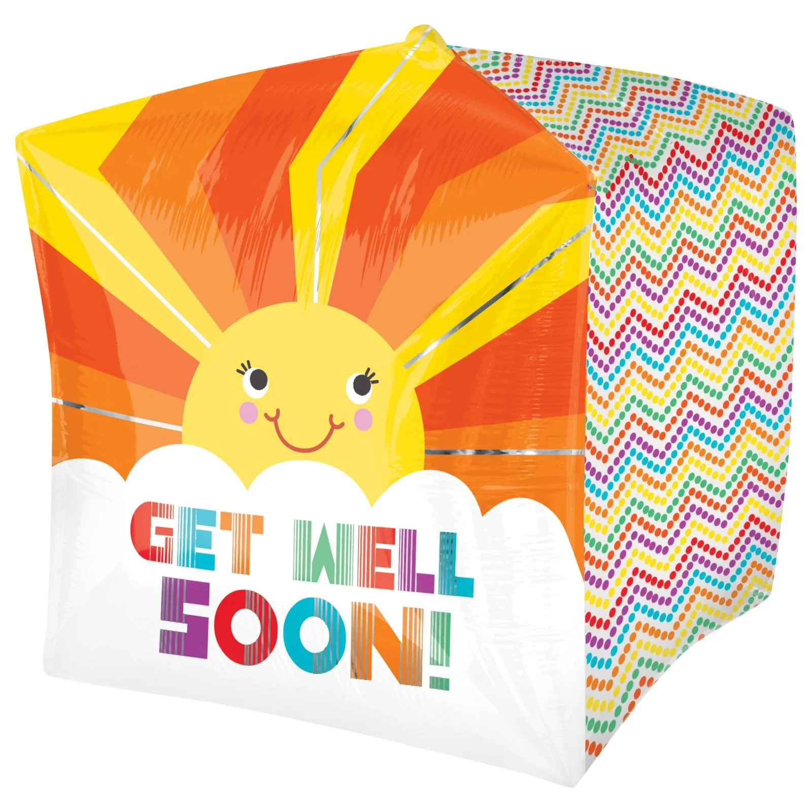 15" Sun Beam Get Well Soon Cubez Balloon