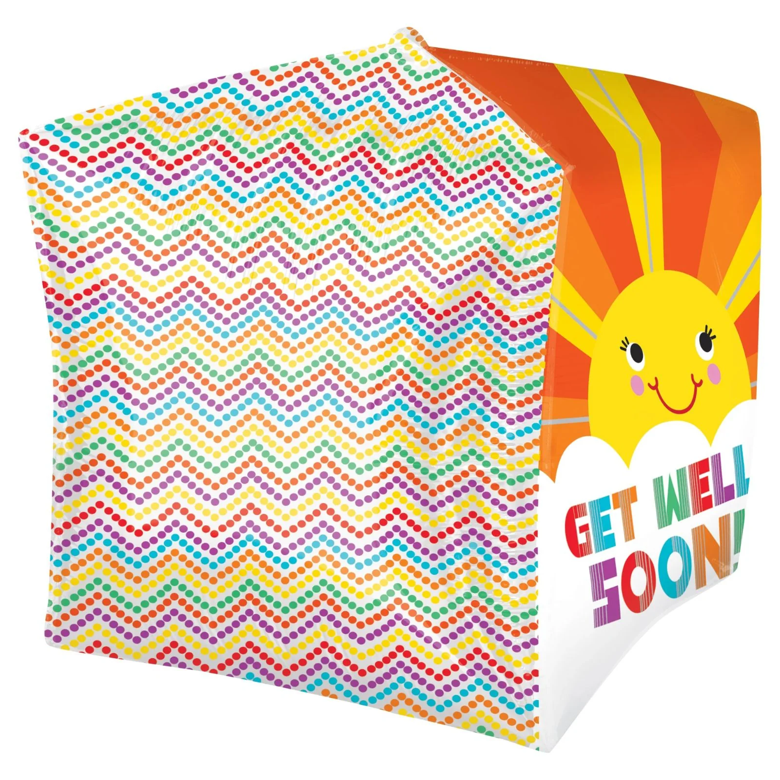 15" Sun Beam Get Well Soon Cubez Balloon - Image 2