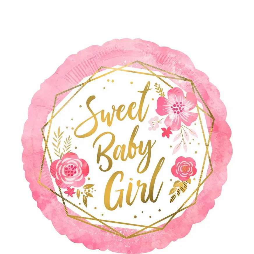 18" Floral Sweet Baby Girl Balloon