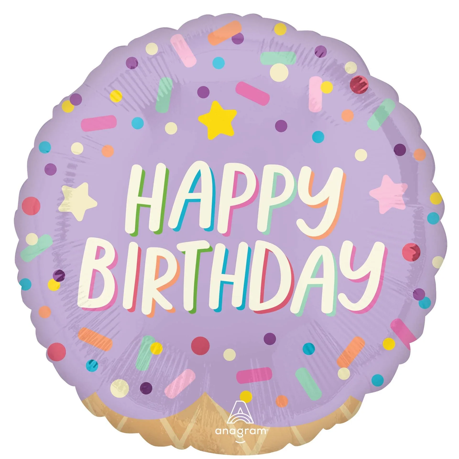 18" Ice Cream Happy Birthday Foil Balloon - Image 2