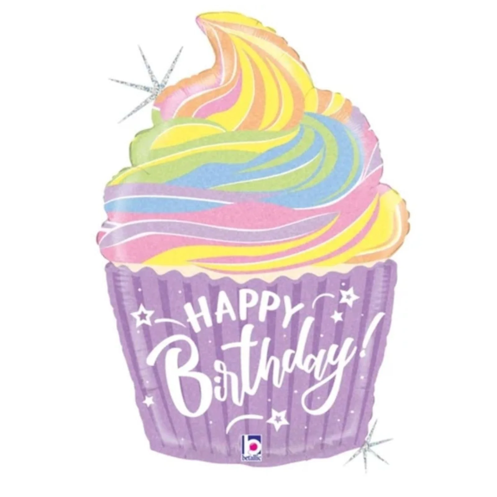 27" Pastel Birthday Cupcake Balloon
