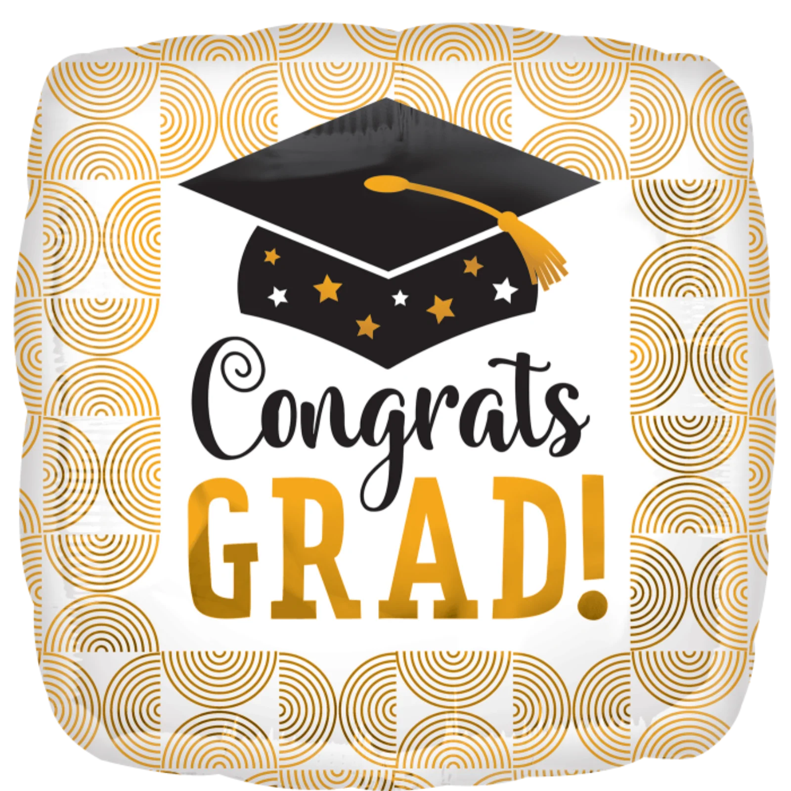 28" Square Congrats Grad Gold Deco