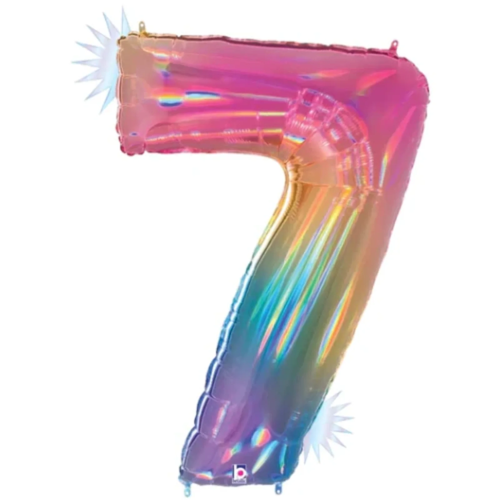 34" Number Balloon Opal Rainbow - - Image 6
