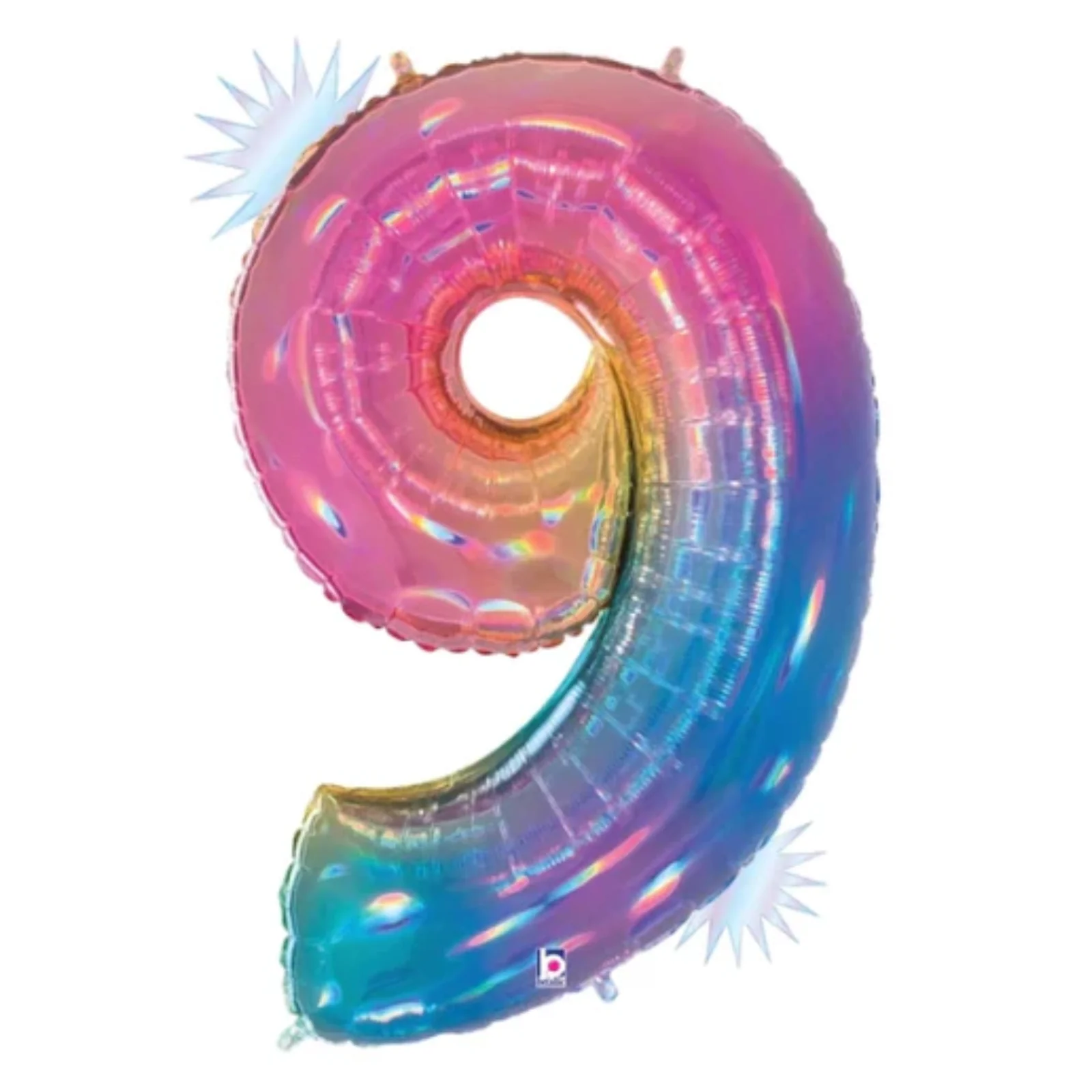 34" Number Balloon Opal Rainbow - - Image 8