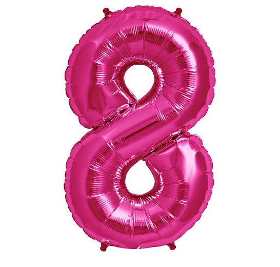 34" Number Balloons - Magenta - Image 4