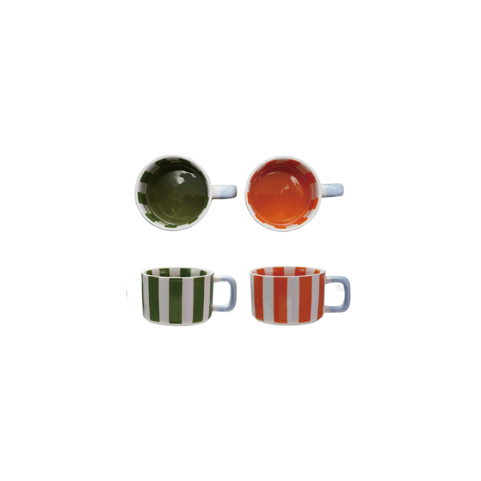 4" Stoneware Mug with Stripes - Assorted - Image 2