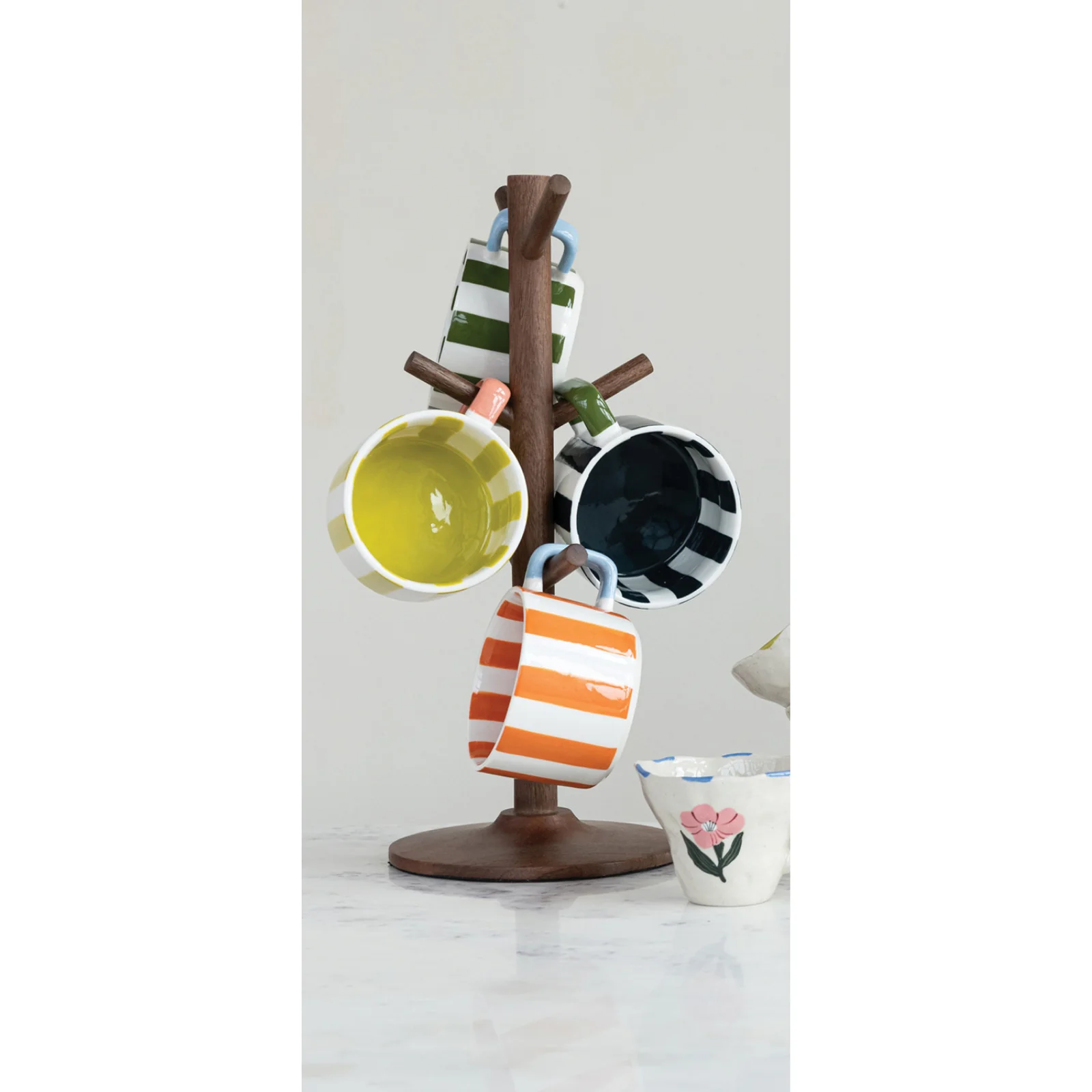 4" Stoneware Mug with Stripes - Assorted - Image 3