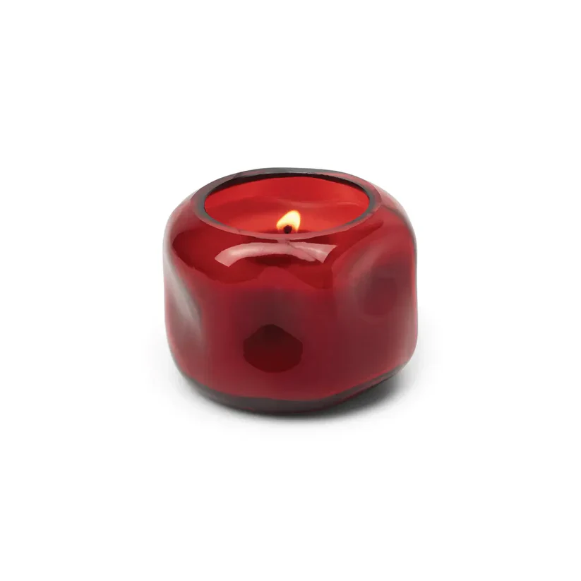 5 oz. Basalt Organic-Shaped Tinted Glass -  Red - Yuzo Woods