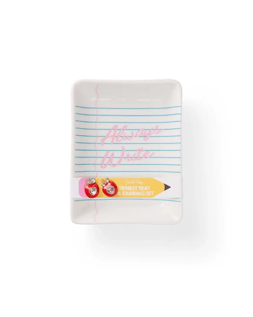 Always Write Trinket Tray & Apple Earrings Set