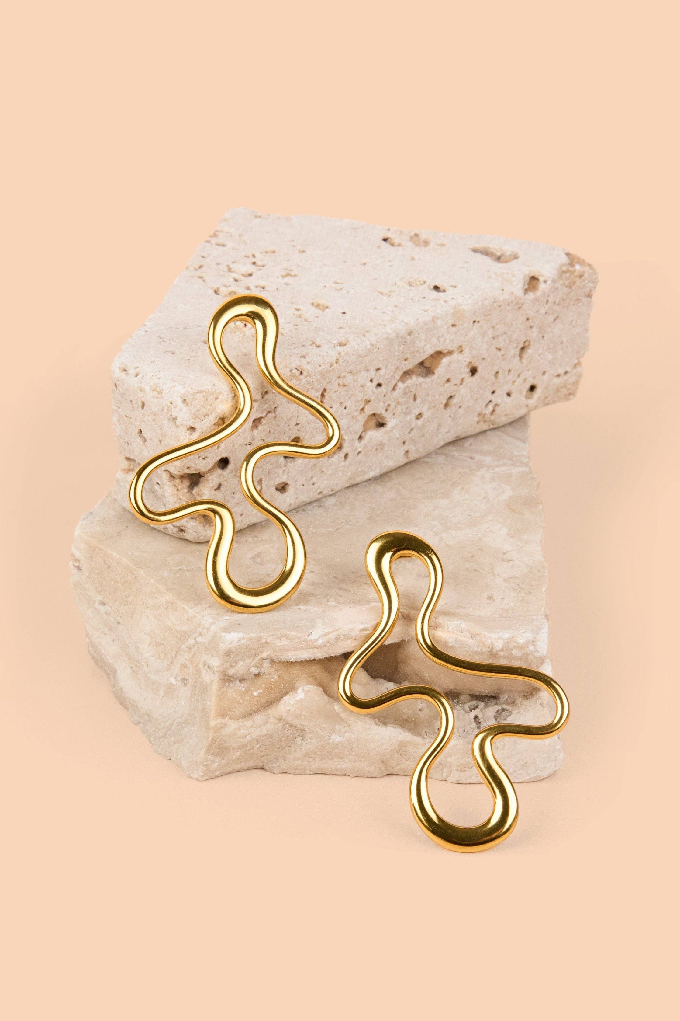 Amoeba Studs - 18K Gold Plated - Image 2