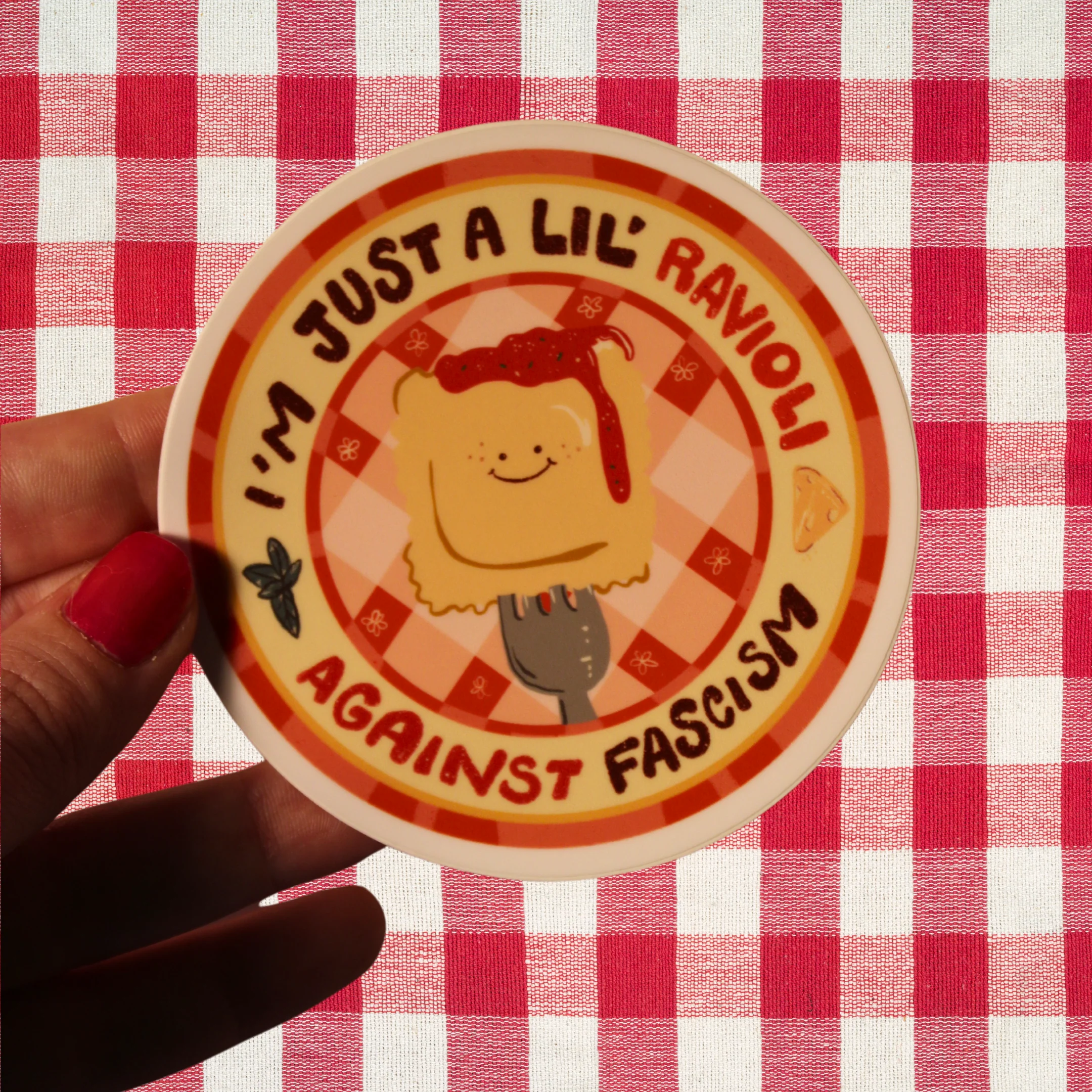 Anti Fascist Raviolo - Sticker - Image 2