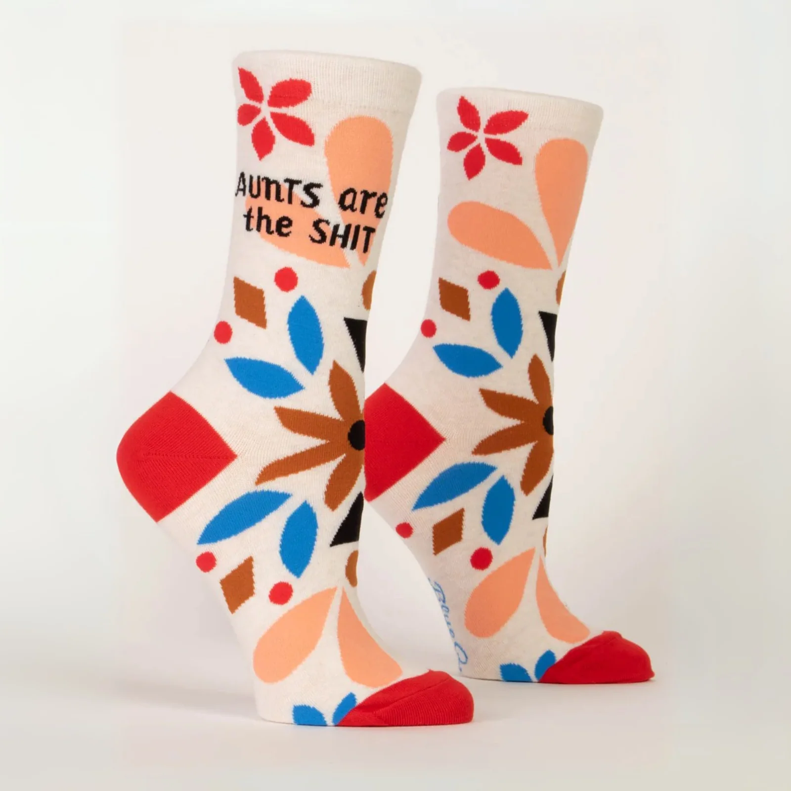 Blue Q Women's Crew Socks 'Aunts Are the Shit'