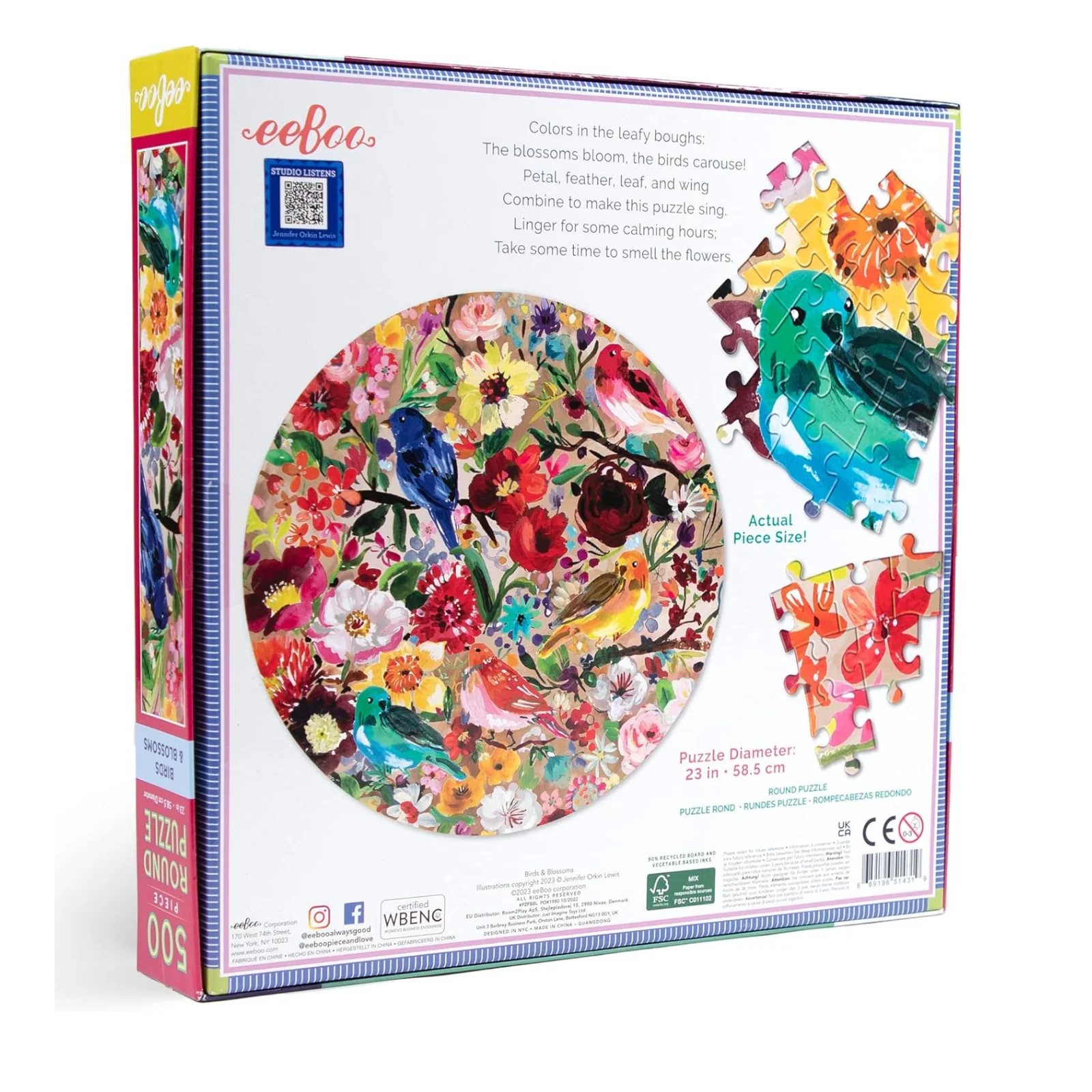 Birds and Blossoms Puzzle - 500 Pieces - Image 3