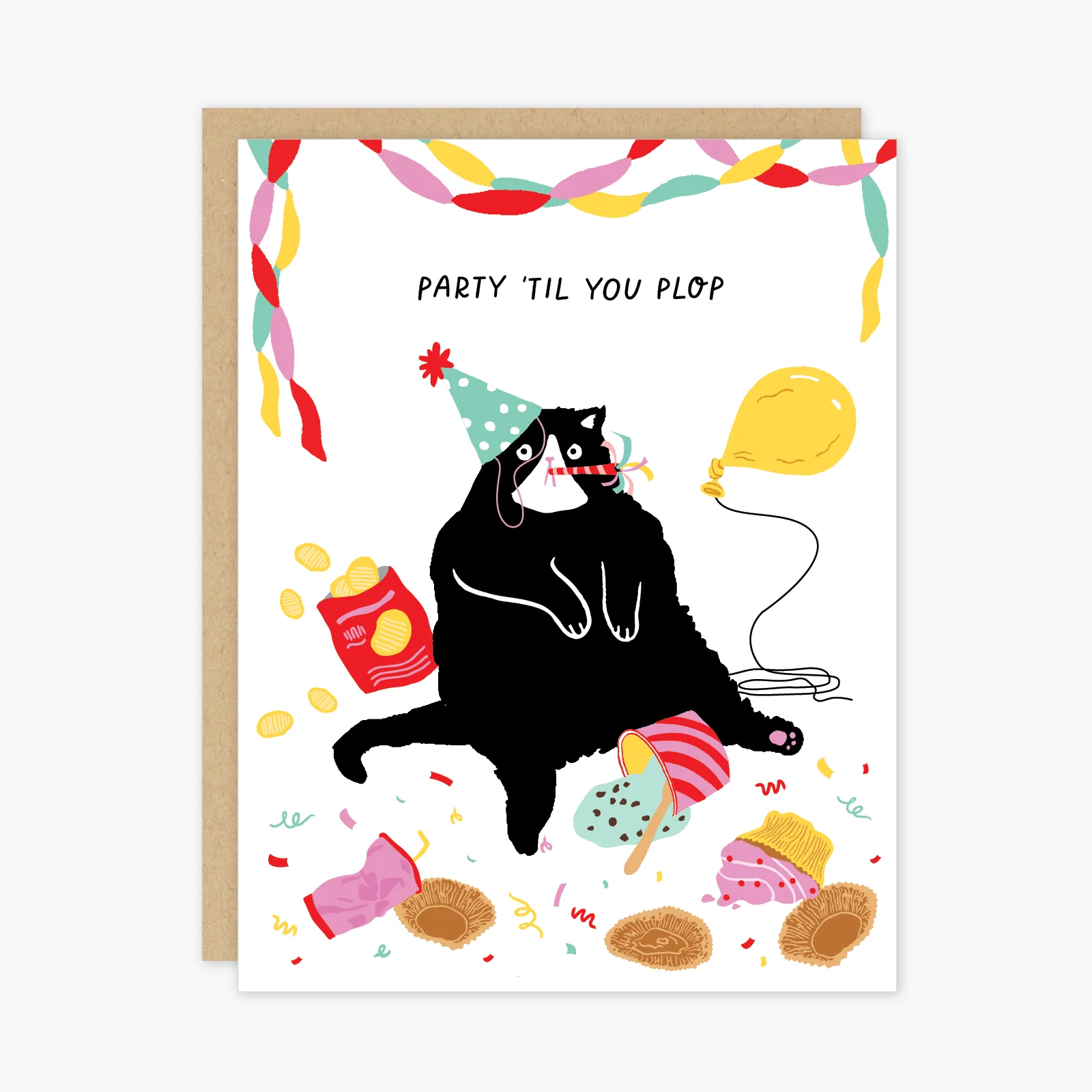 Cat Party 'Til You Plop - Birthday Card