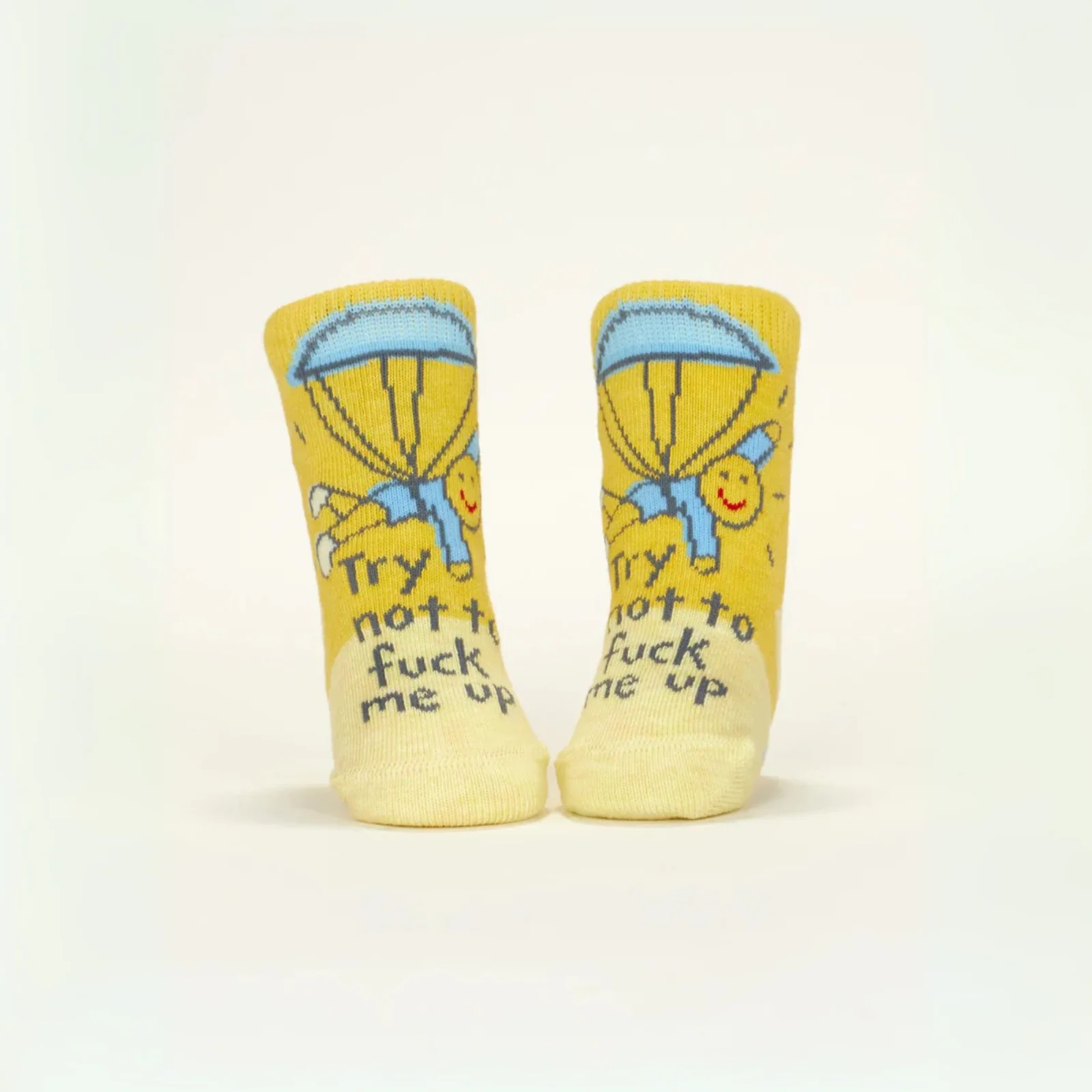 Blue Q Baby Socks Set of 2 Pairs - 'I've Got That New Baby Smell' & 'Try Not to F*ck Me Up' - Image 5