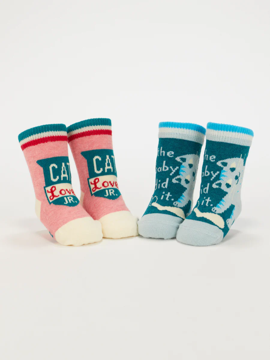 Blue Q Baby Socks Set of 2 Pairs - 'Cat Lover' / 'Baby Did It' - Image 3