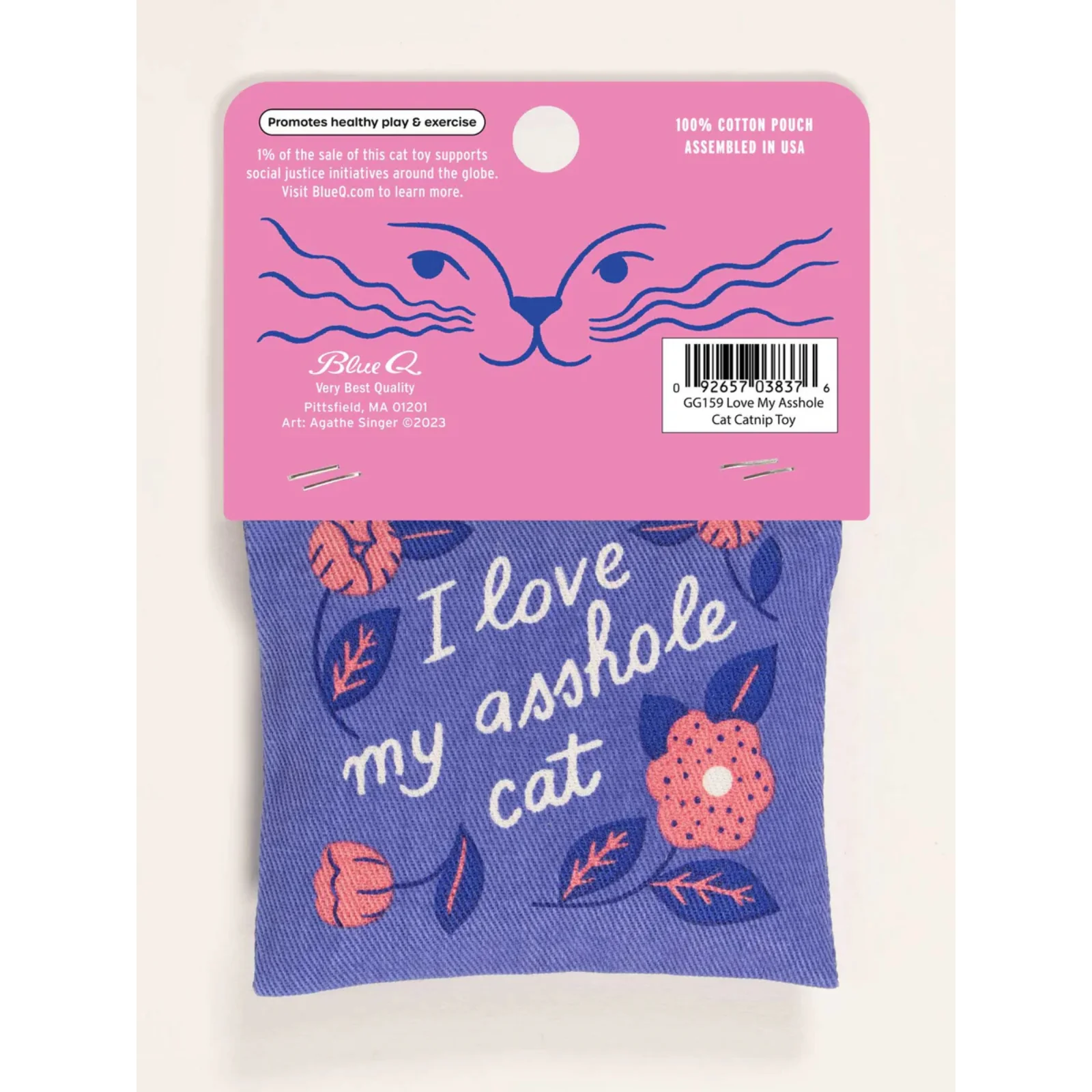 Blue Q Catnip Toy 'I Love My Asshole Cat' - Image 2
