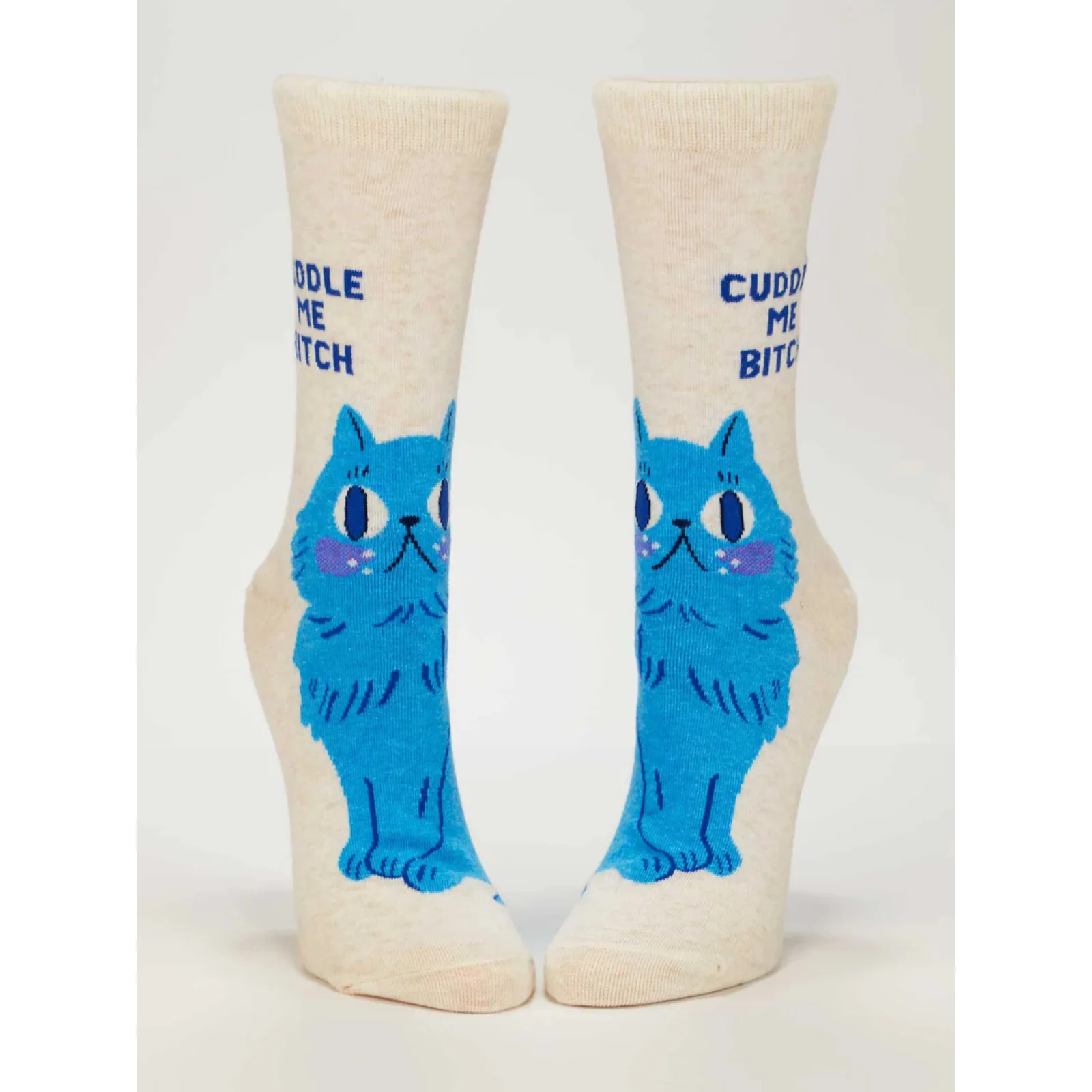 Blue Q Women's Crew Socks 'Cuddle Me Bitch' - Image 2