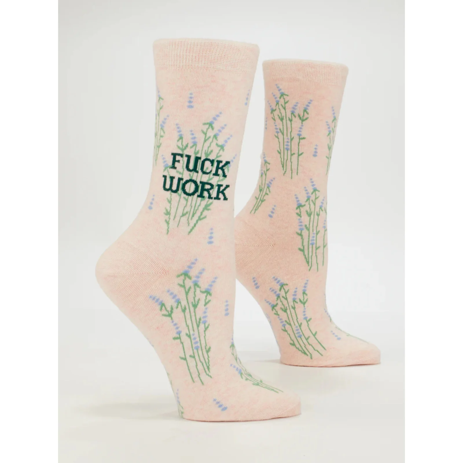 Blue Q Crew Socks Fuck Work