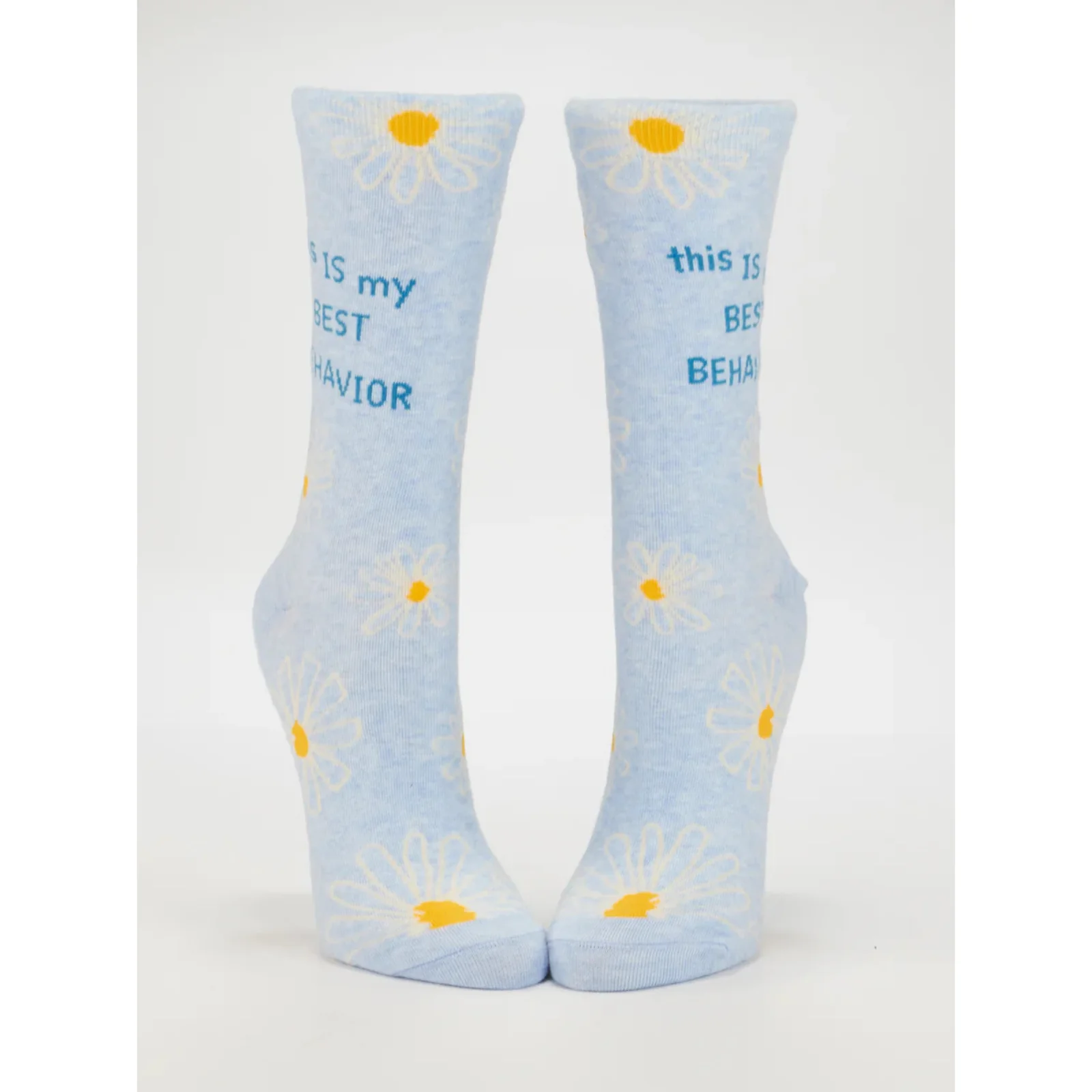 Blue Q Women's Crew Socks 'This IS My Best Behavior' - Image 2
