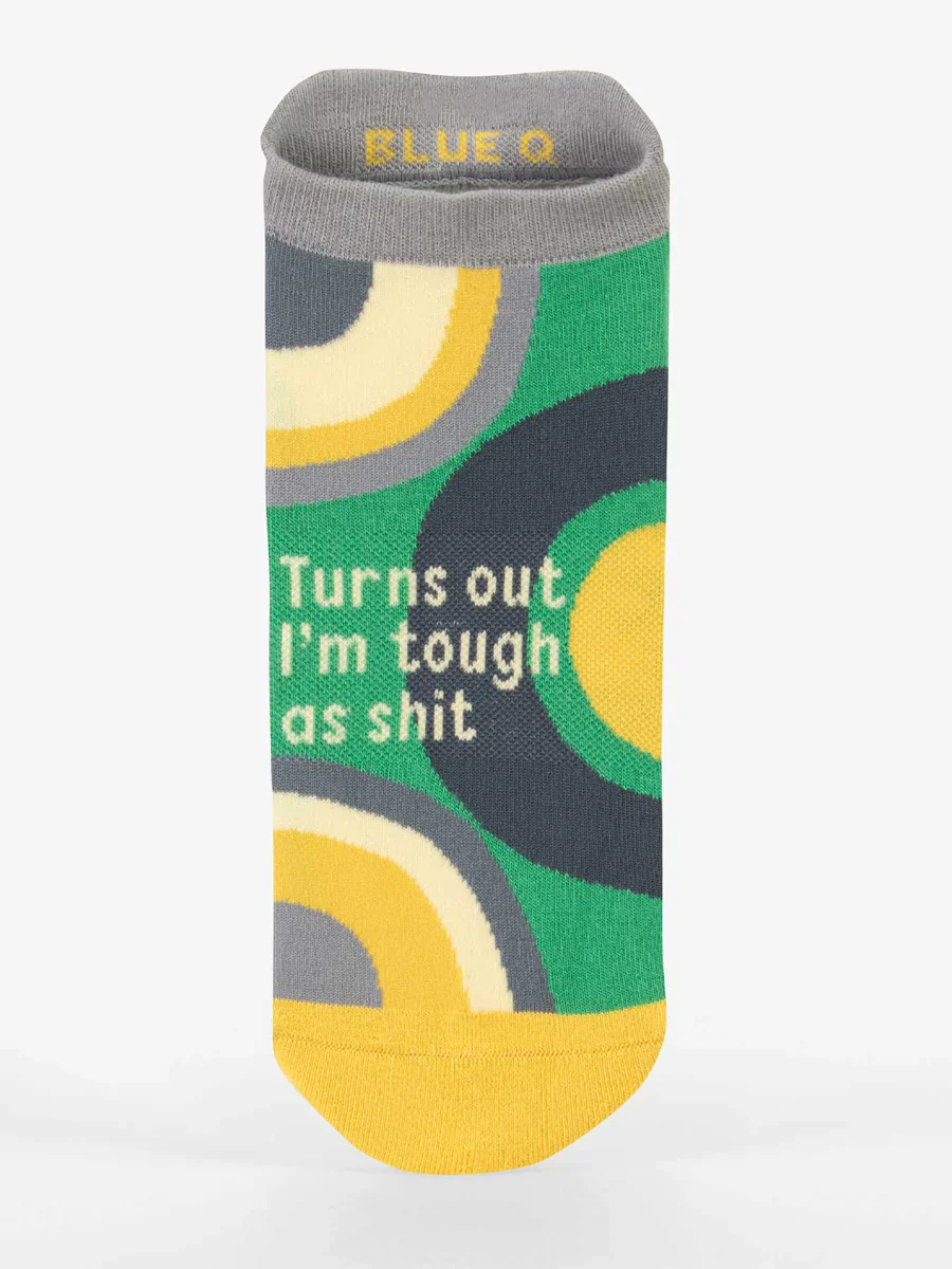 Blue Q Sneaker Socks 'Turns Out I'm Tough As Shit' - Image 2
