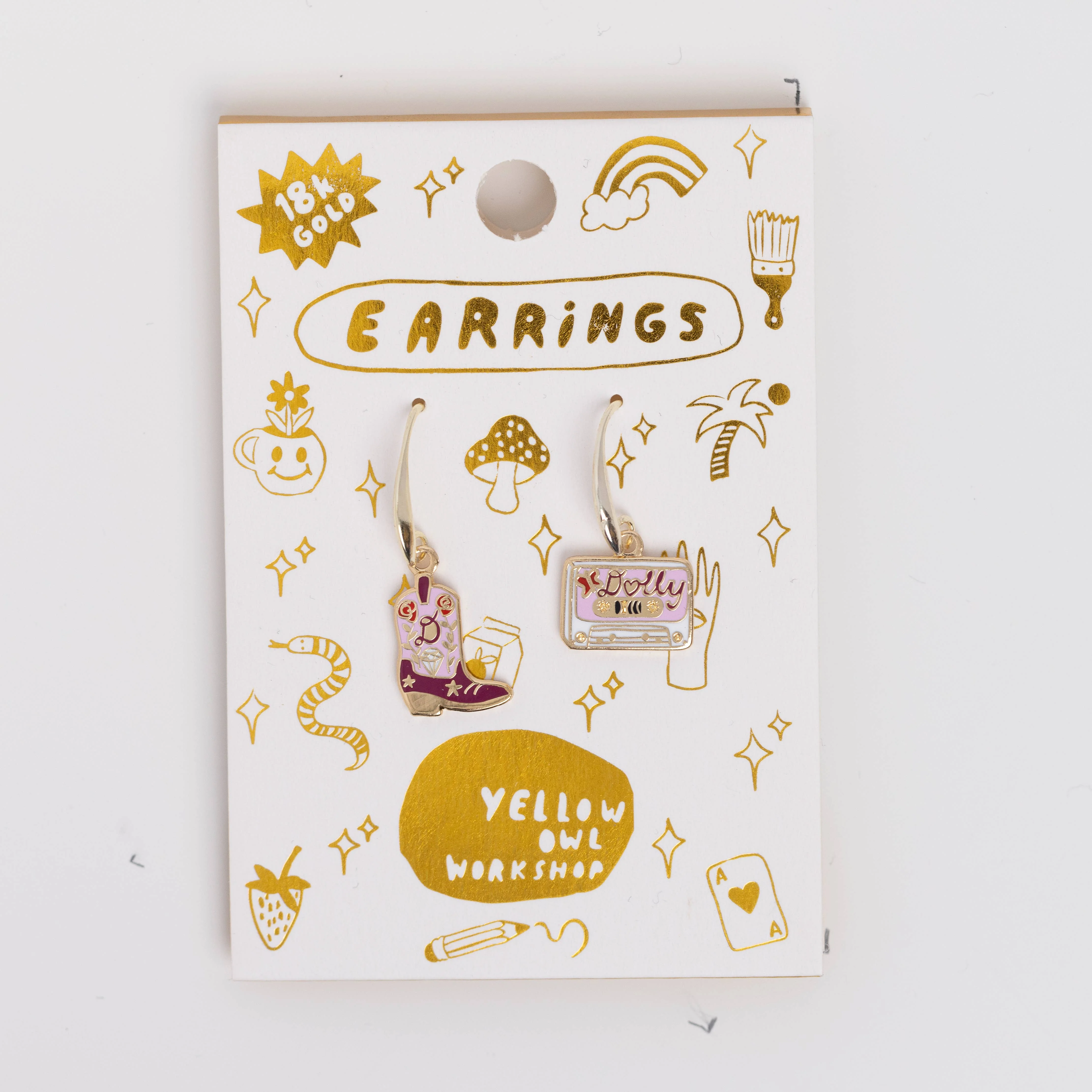 Yellow Owl Boot & Country Cassette Earrings - Image 3