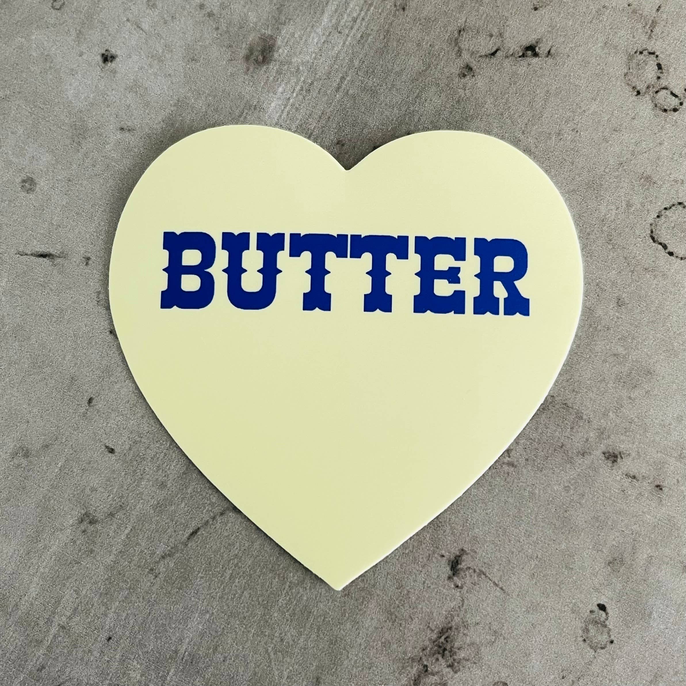 Heart Shaped Sticker - Butter