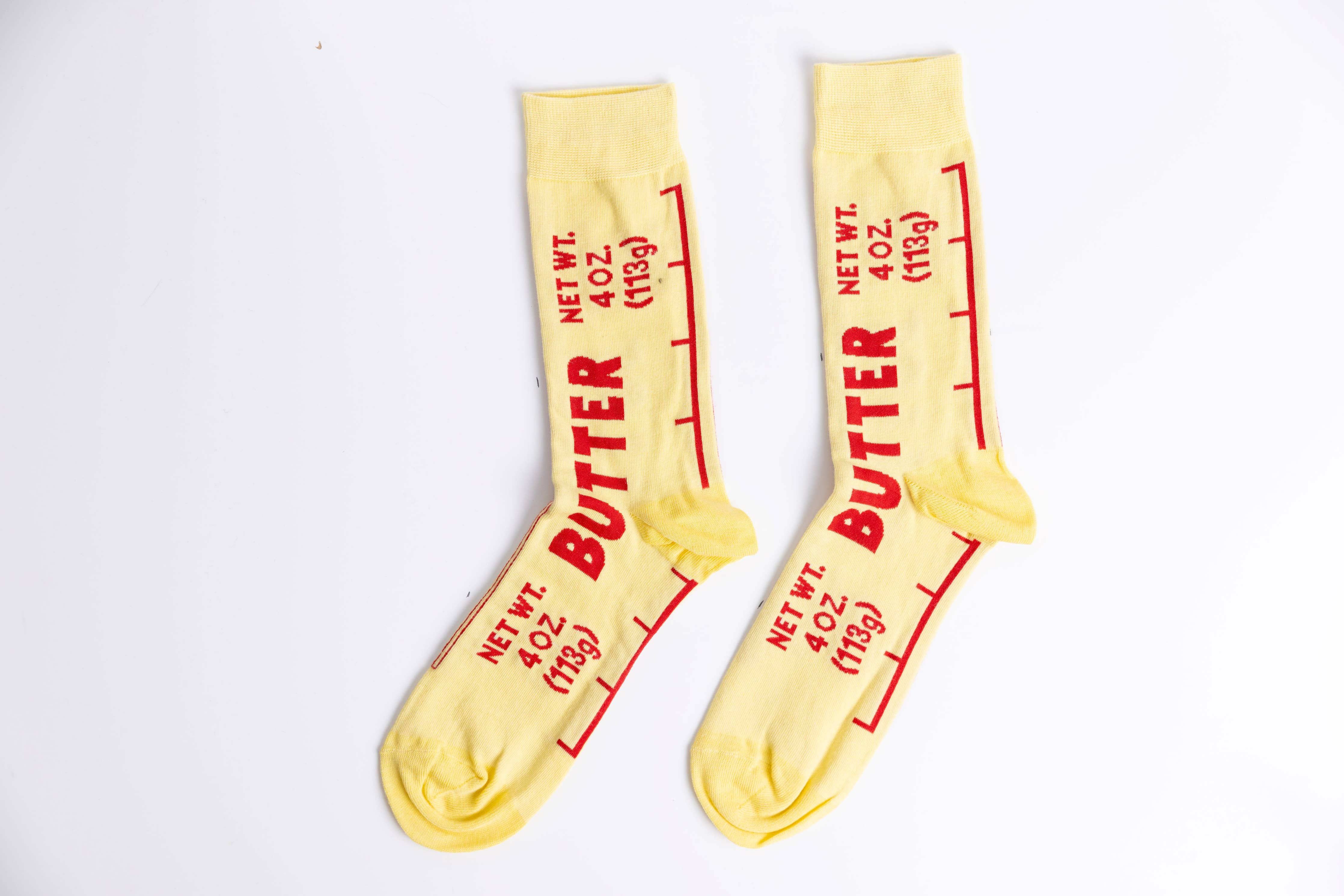 Yellow Owl Large Crew Socks - Butter