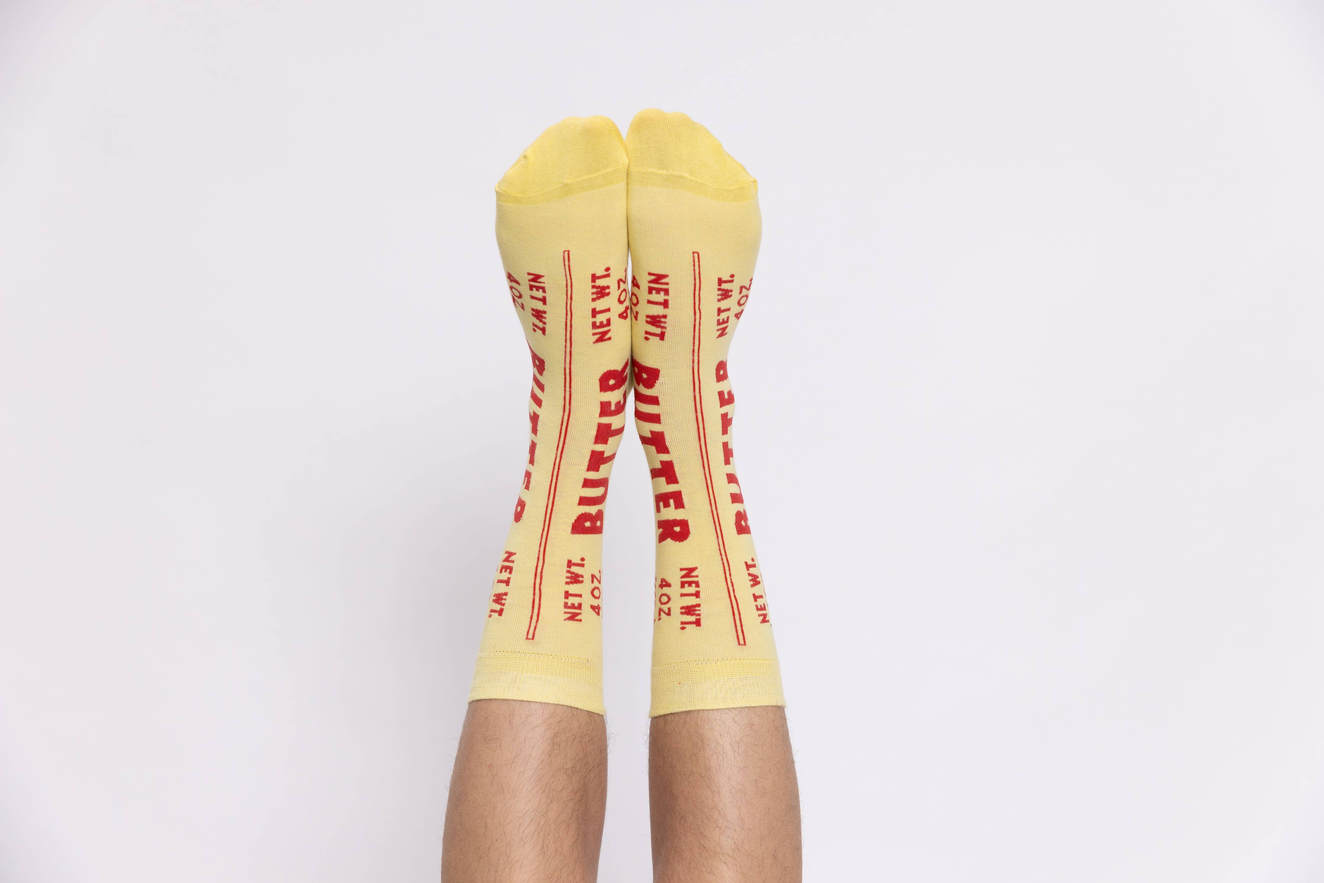 Yellow Owl Large Crew Socks - Butter - Image 3