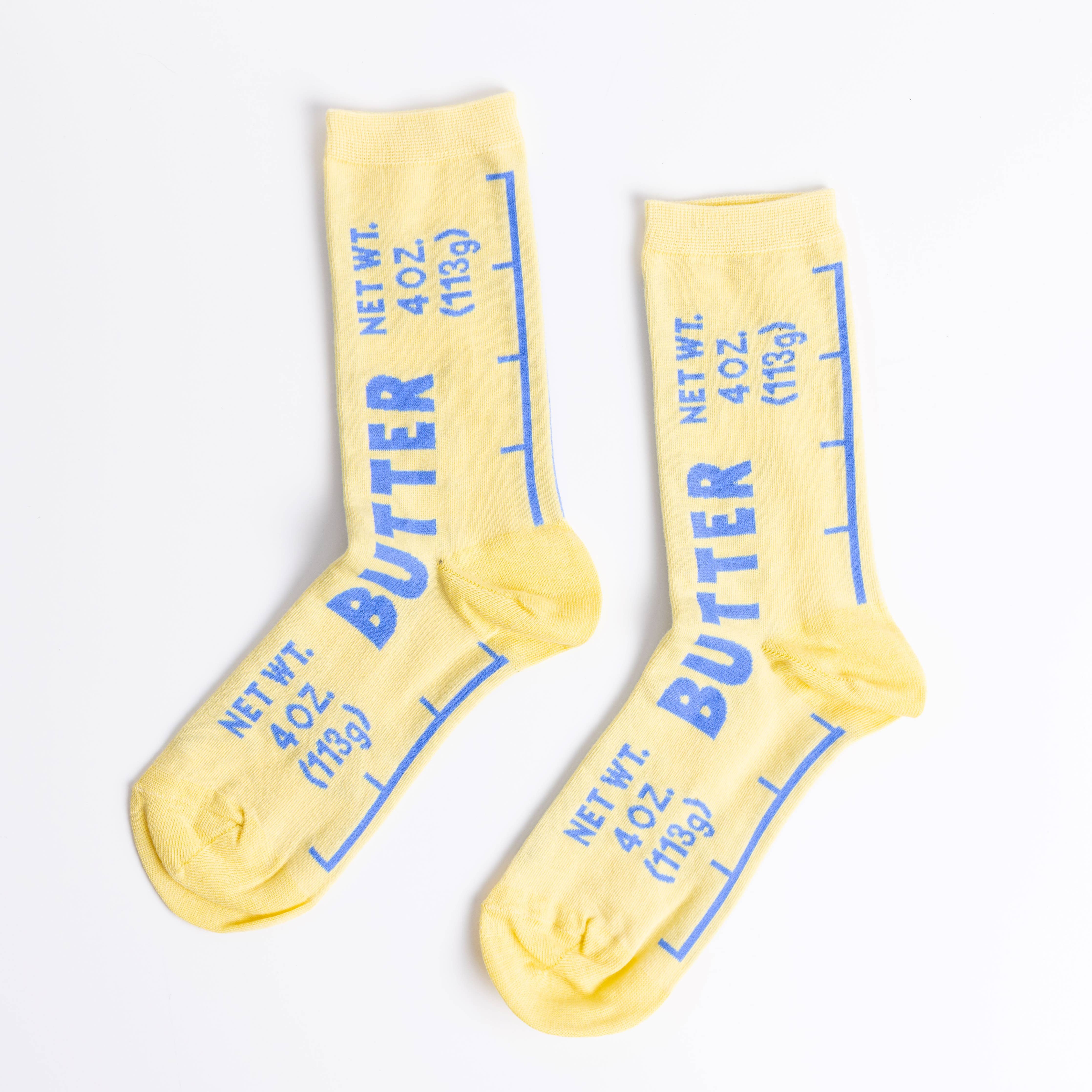 Yellow Owl Small Crew Socks - Butter