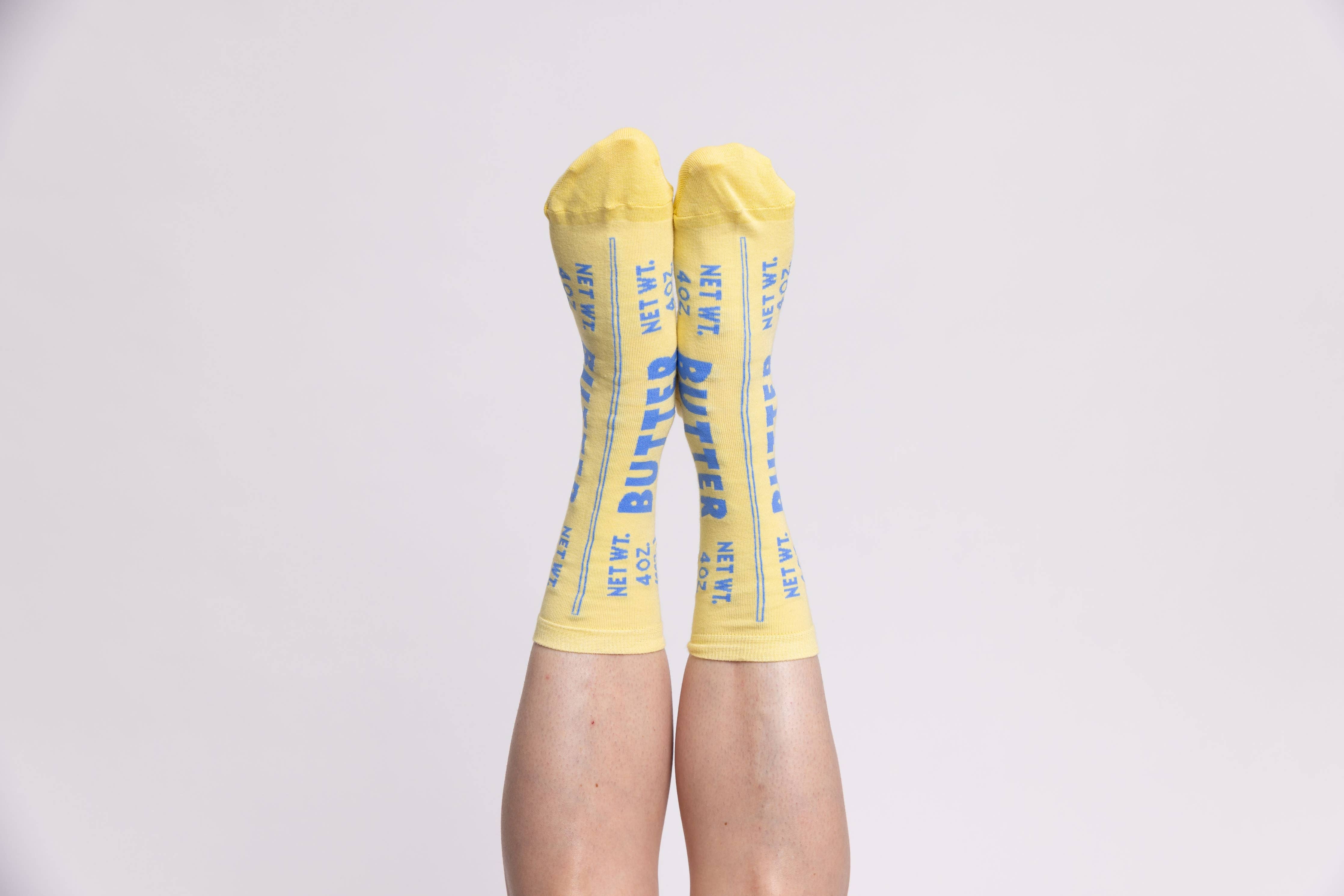 Yellow Owl Small Crew Socks - Butter - Image 3