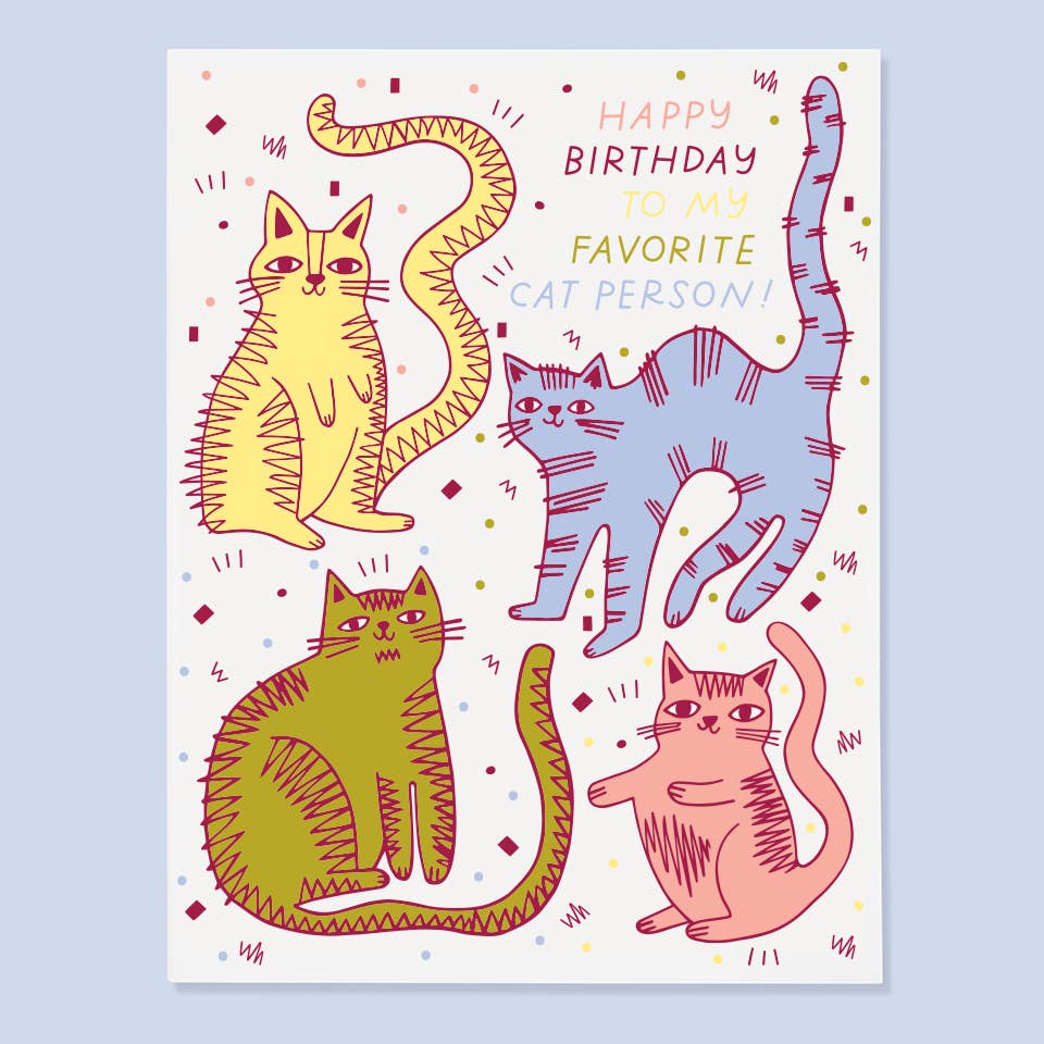 Cat Person - Birthday Card
