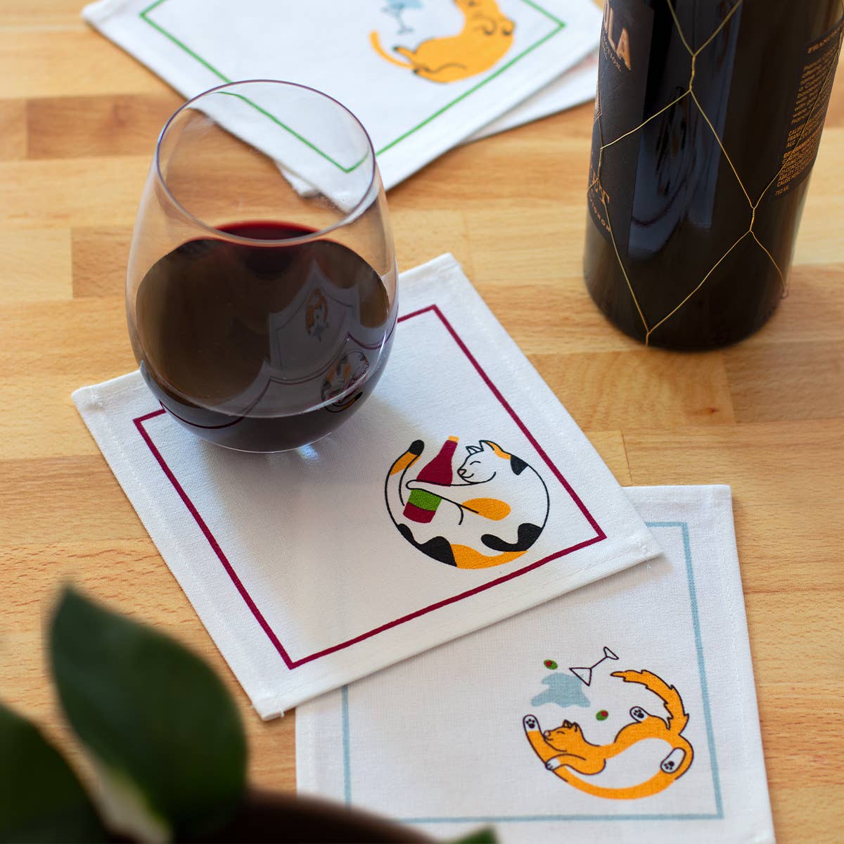 Cats Drinking Cocktail Napkin Set - Image 2