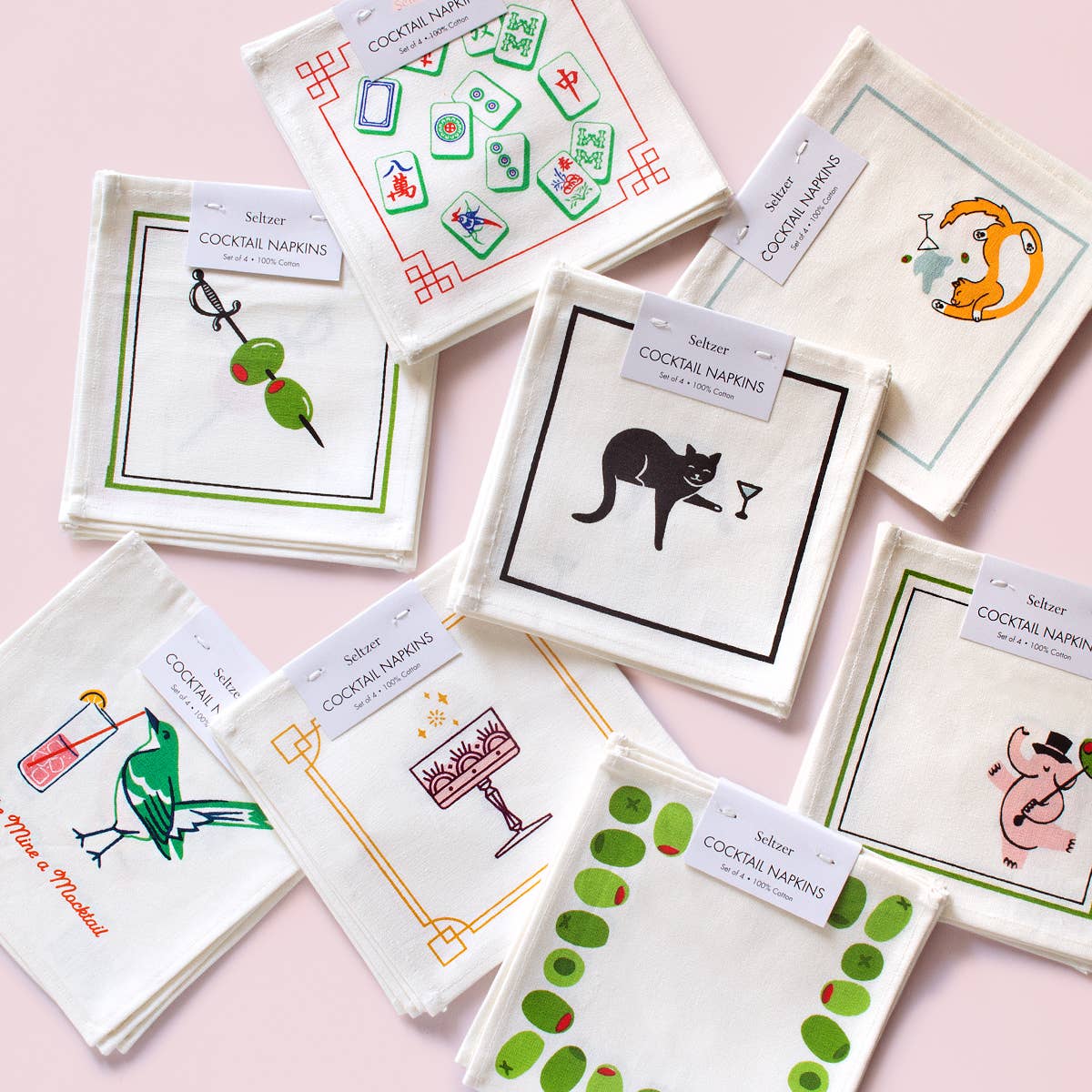 Cats Drinking Cocktail Napkin Set - Image 3