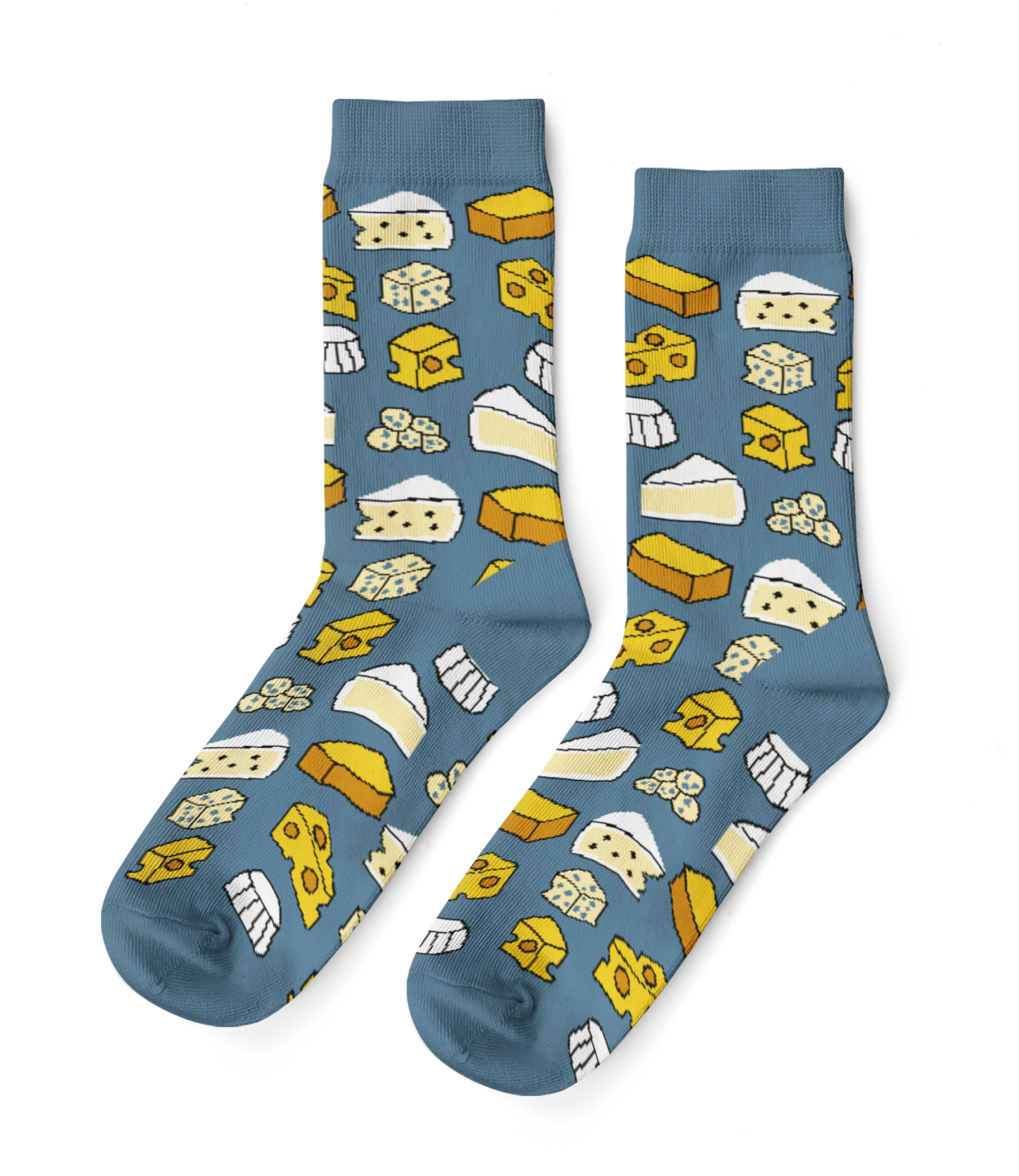 Yellow Owl Large Crew Socks - Cheese