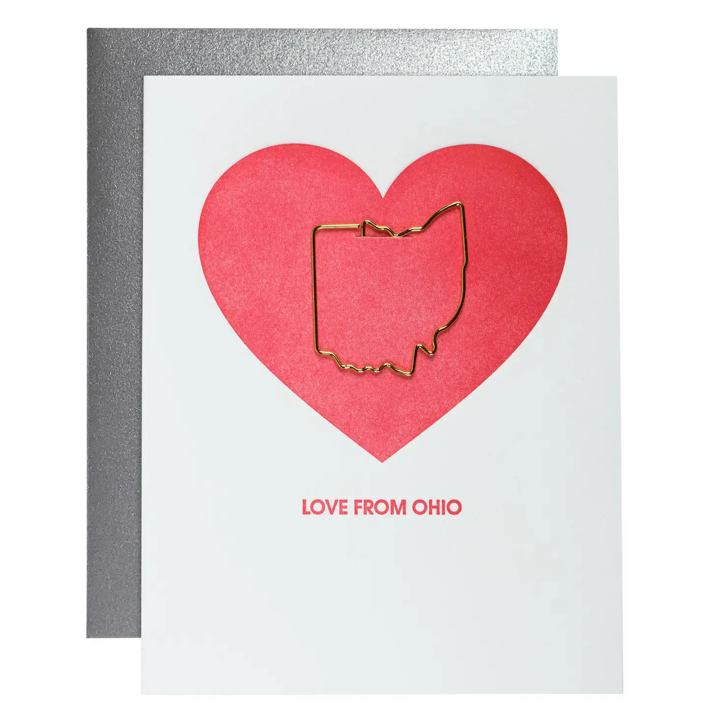 Ohio Paperclip Love/Anniversary Card