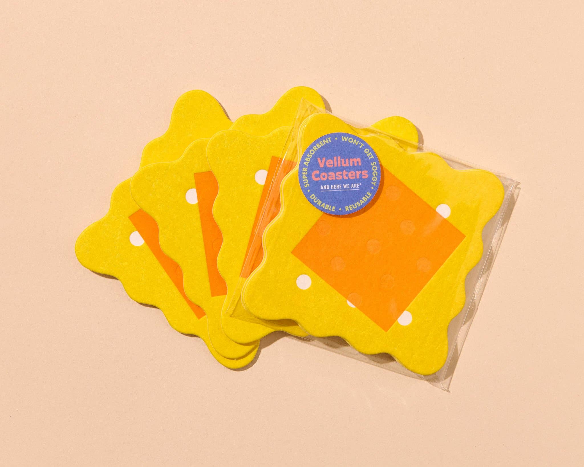 Cracker Vellum Coasters - With Cheese (Set of 4)