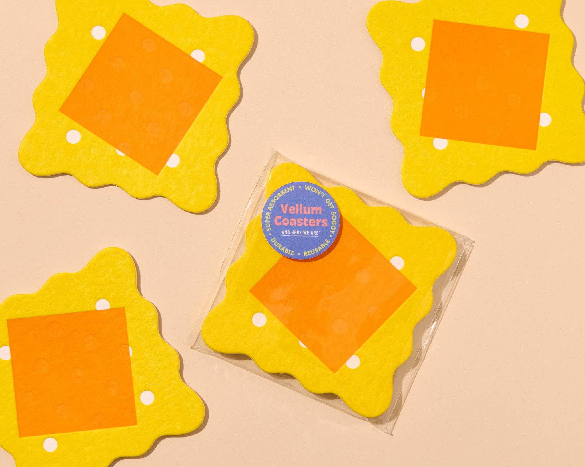 Cracker Vellum Coasters - With Cheese (Set of 4) - Image 3