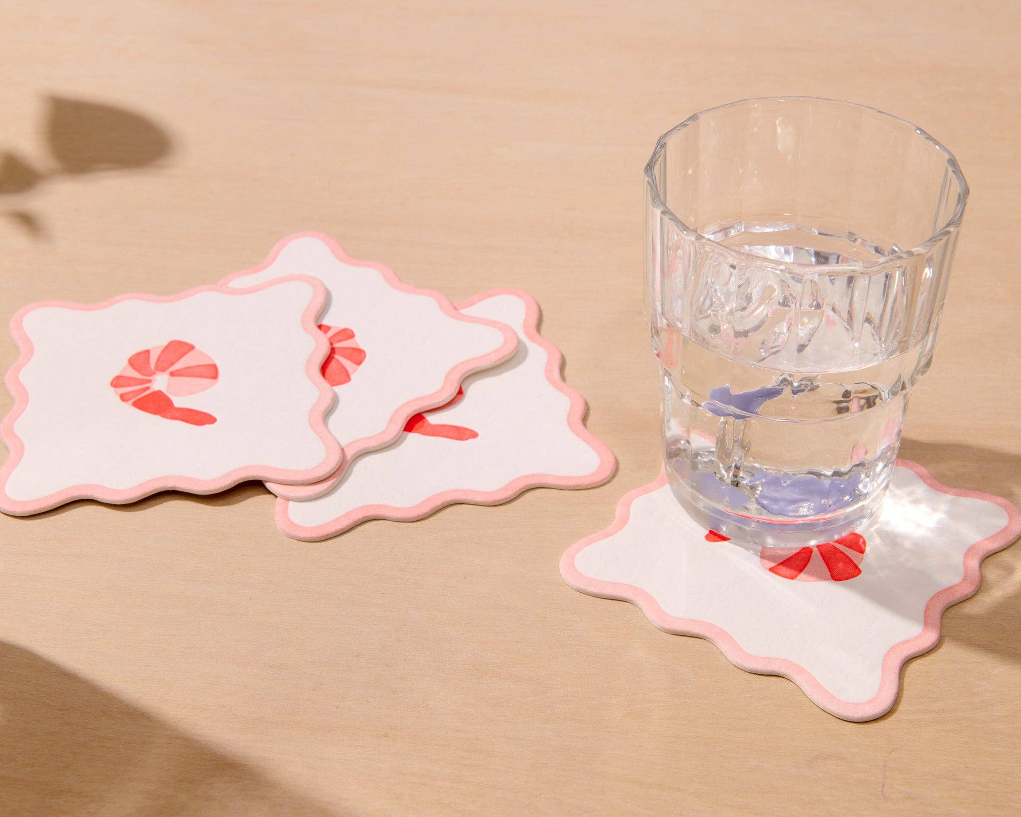 Crudite Letterpress Vellum Coasters - Shrimp (Set of 4) - Image 4