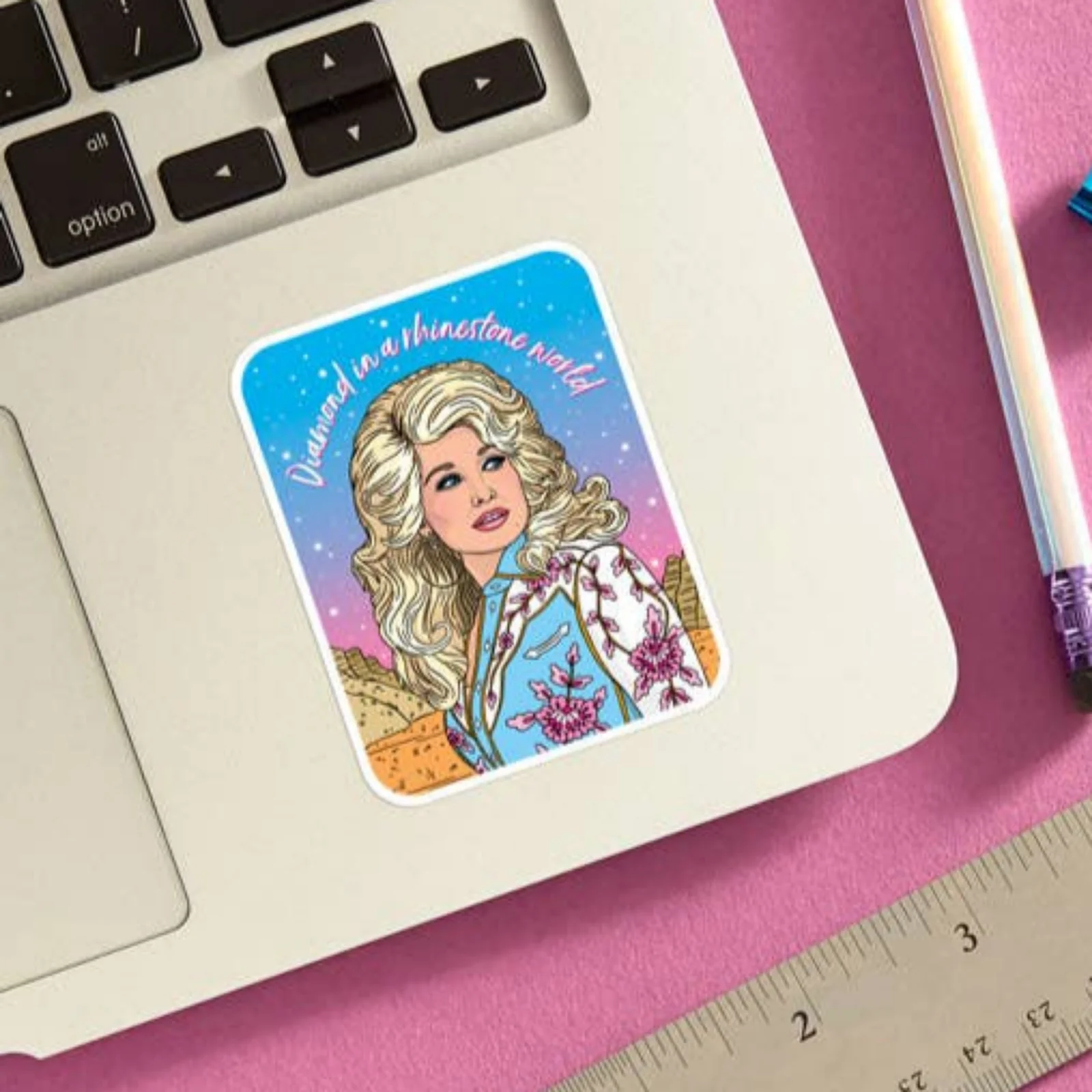 Dolly 'Diamond in a Rhinestone World' Die Cut Sticker