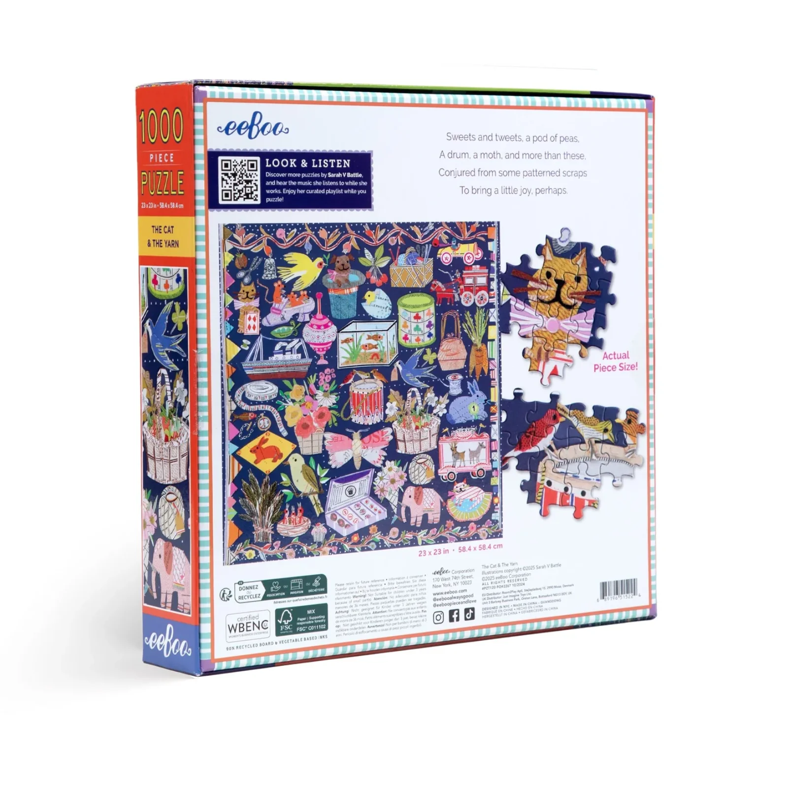 EeBoo 1000 Piece Puzzle The Cat & The Yarn - Image 3