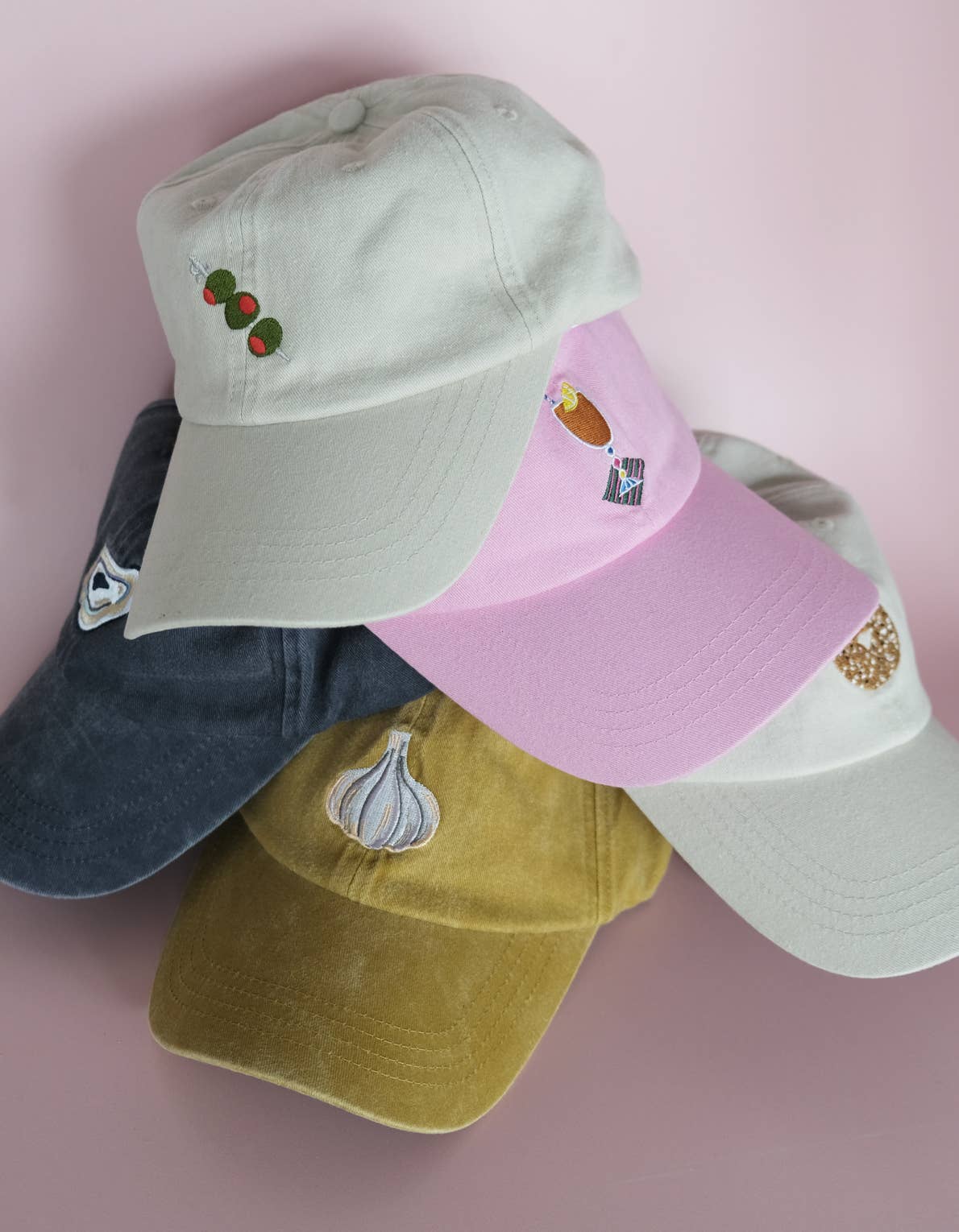 Embroidered Hat - Garlic: Washed Mustard Color - Image 5