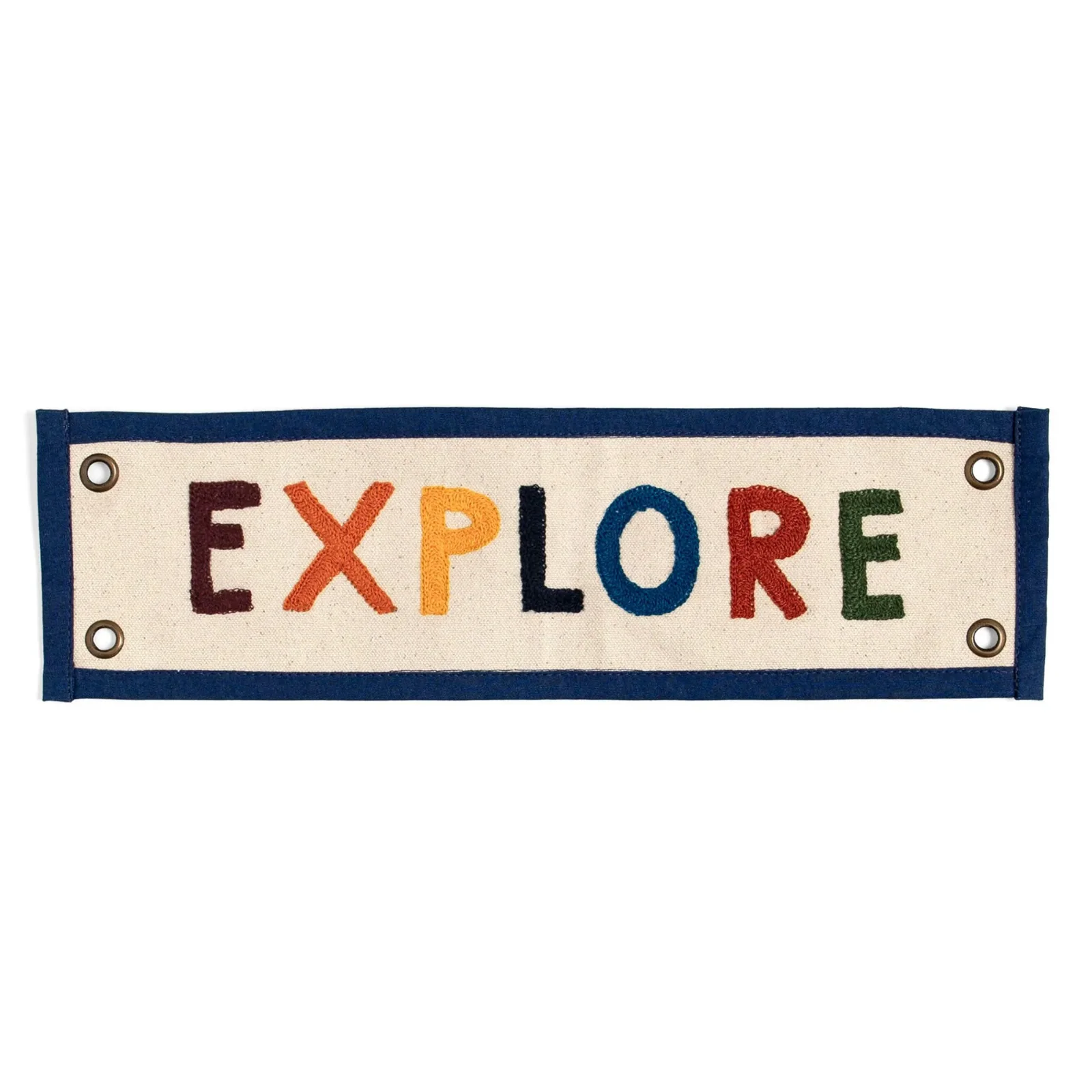 Explore Embroidered Canvas Banner - Image 3