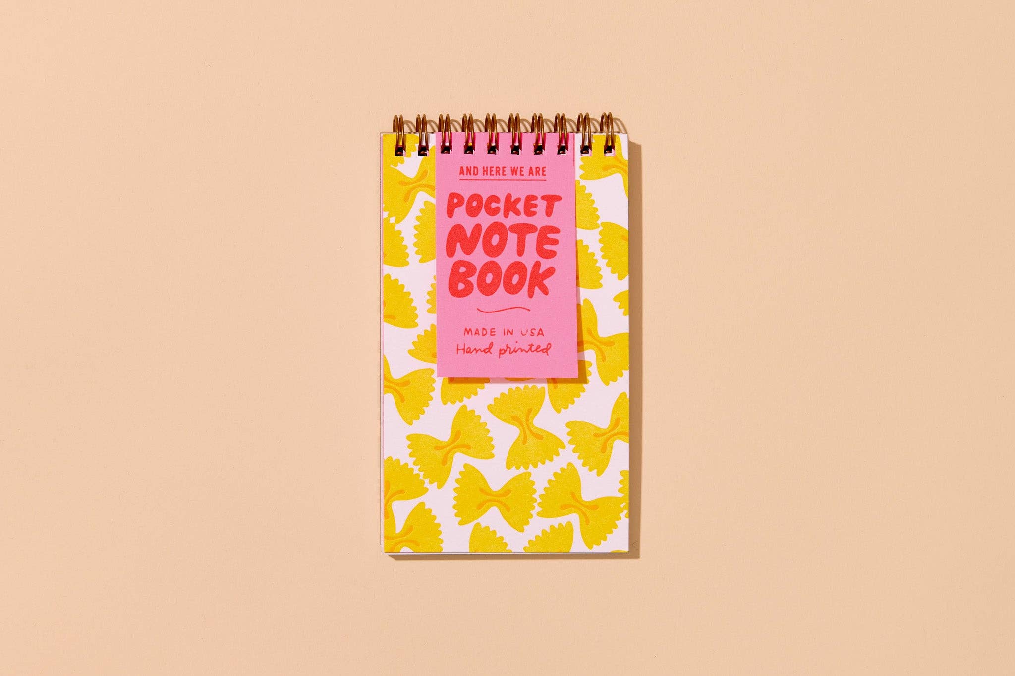 Farfalle Bowtie Letterpress Spiral Pocket Size Notebook