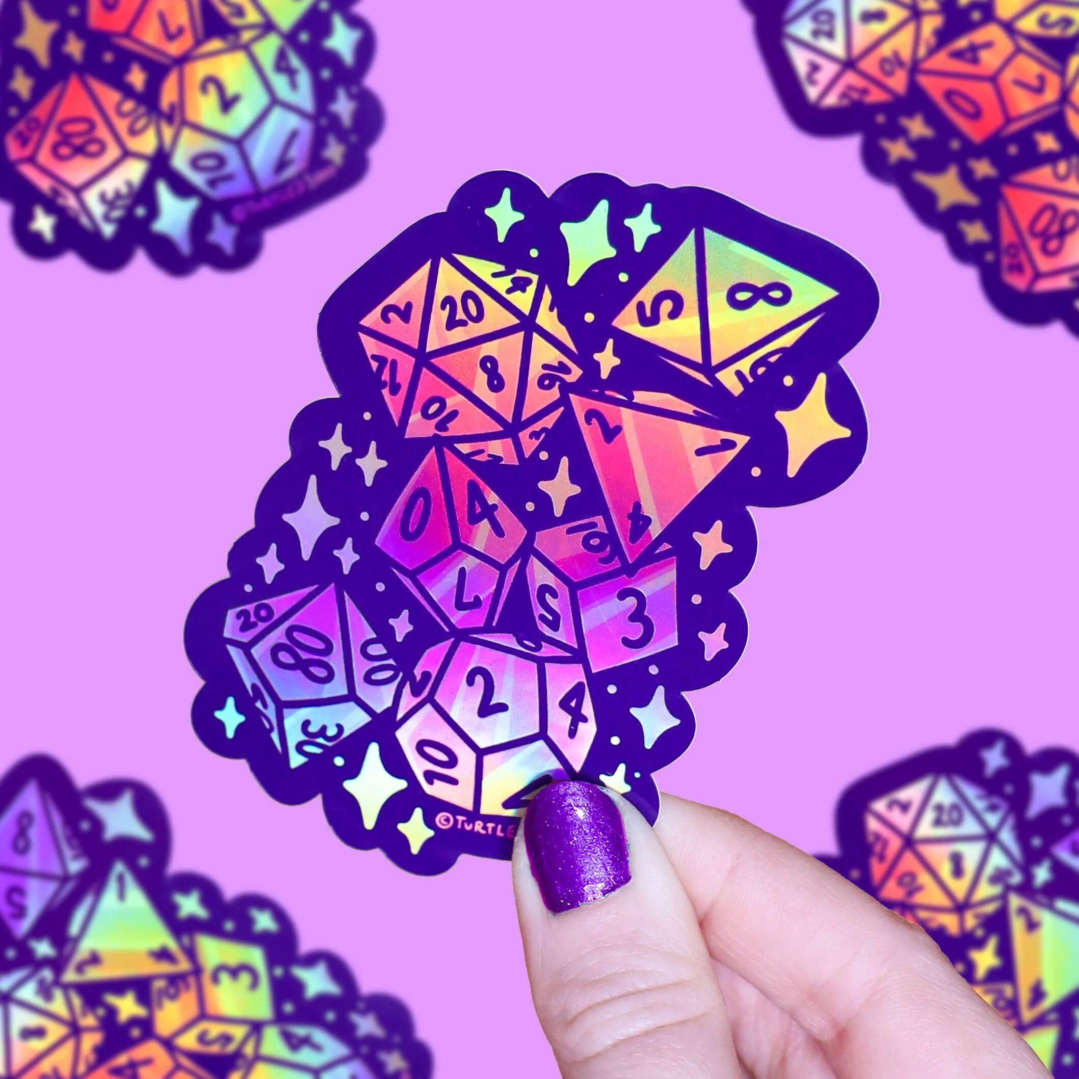 Dice Holographic Sticker