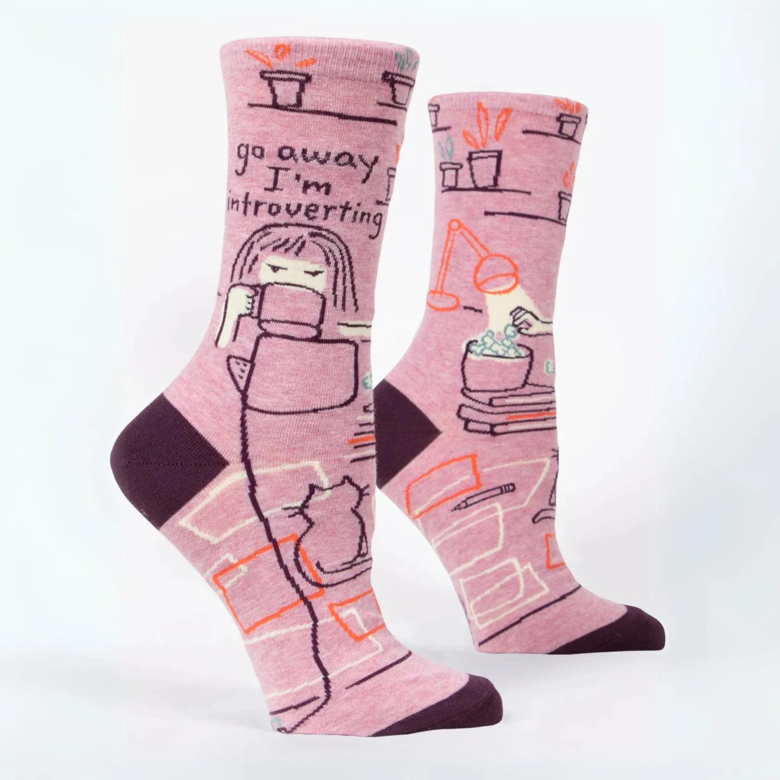 Blue Q Women's Crew Sock 'Go Away I'm Introverting'
