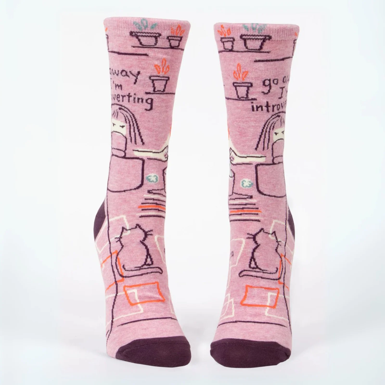 Blue Q Women's Crew Sock 'Go Away I'm Introverting' - Image 2