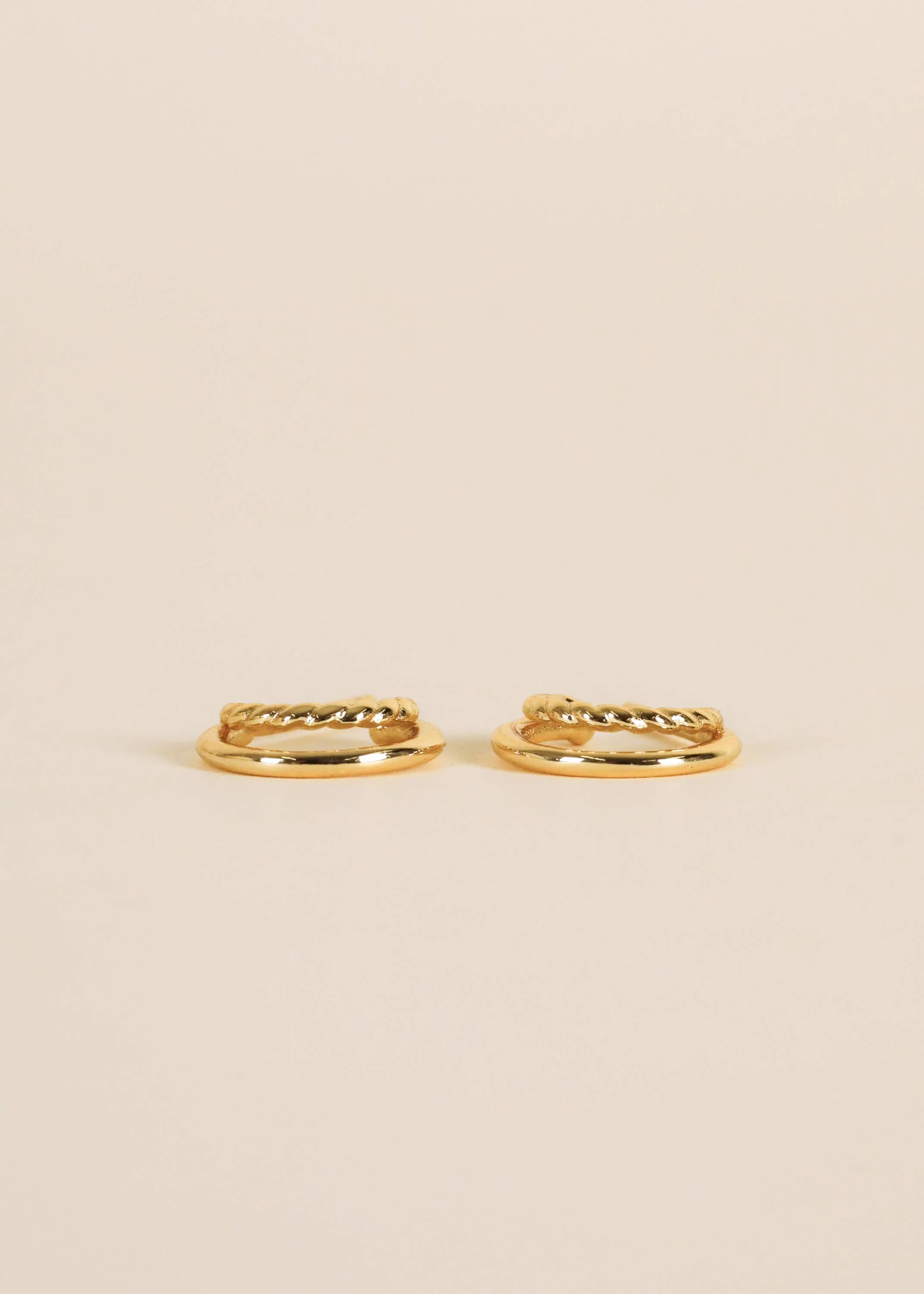 Double Gold Hoop Earrings - Image 5