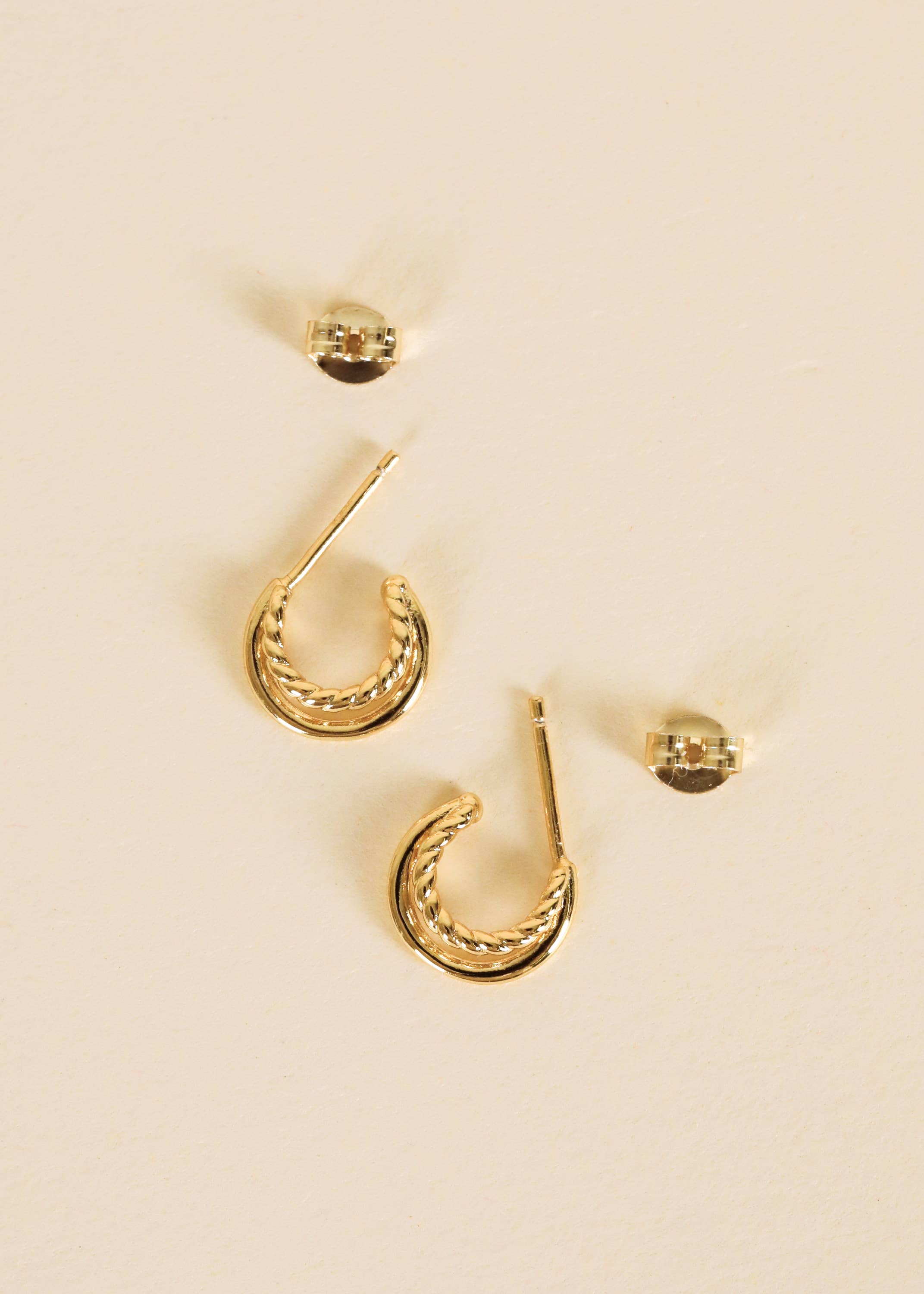 Double Gold Hoop Earrings - Image 6