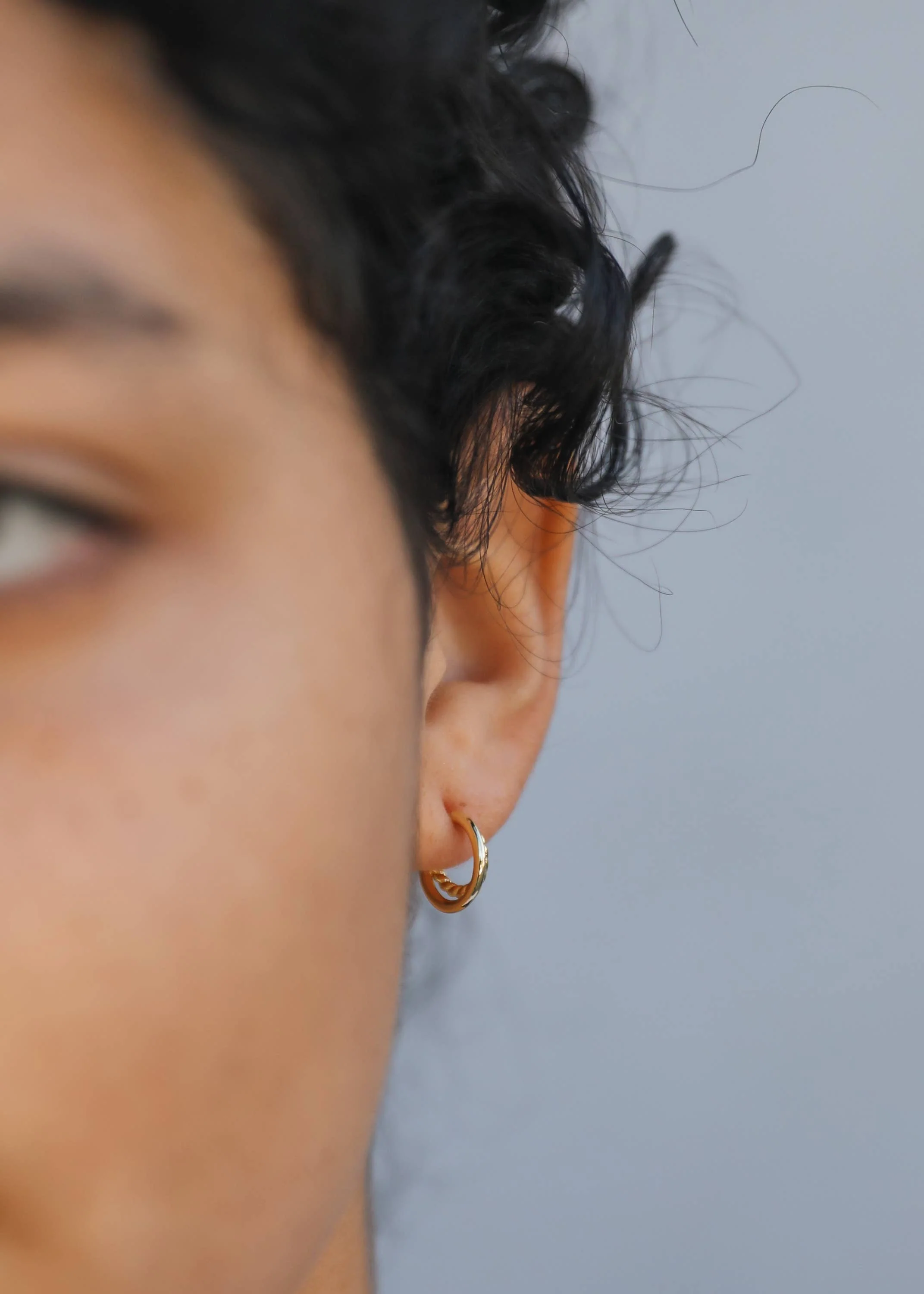 Double Gold Hoop Earrings - Image 7